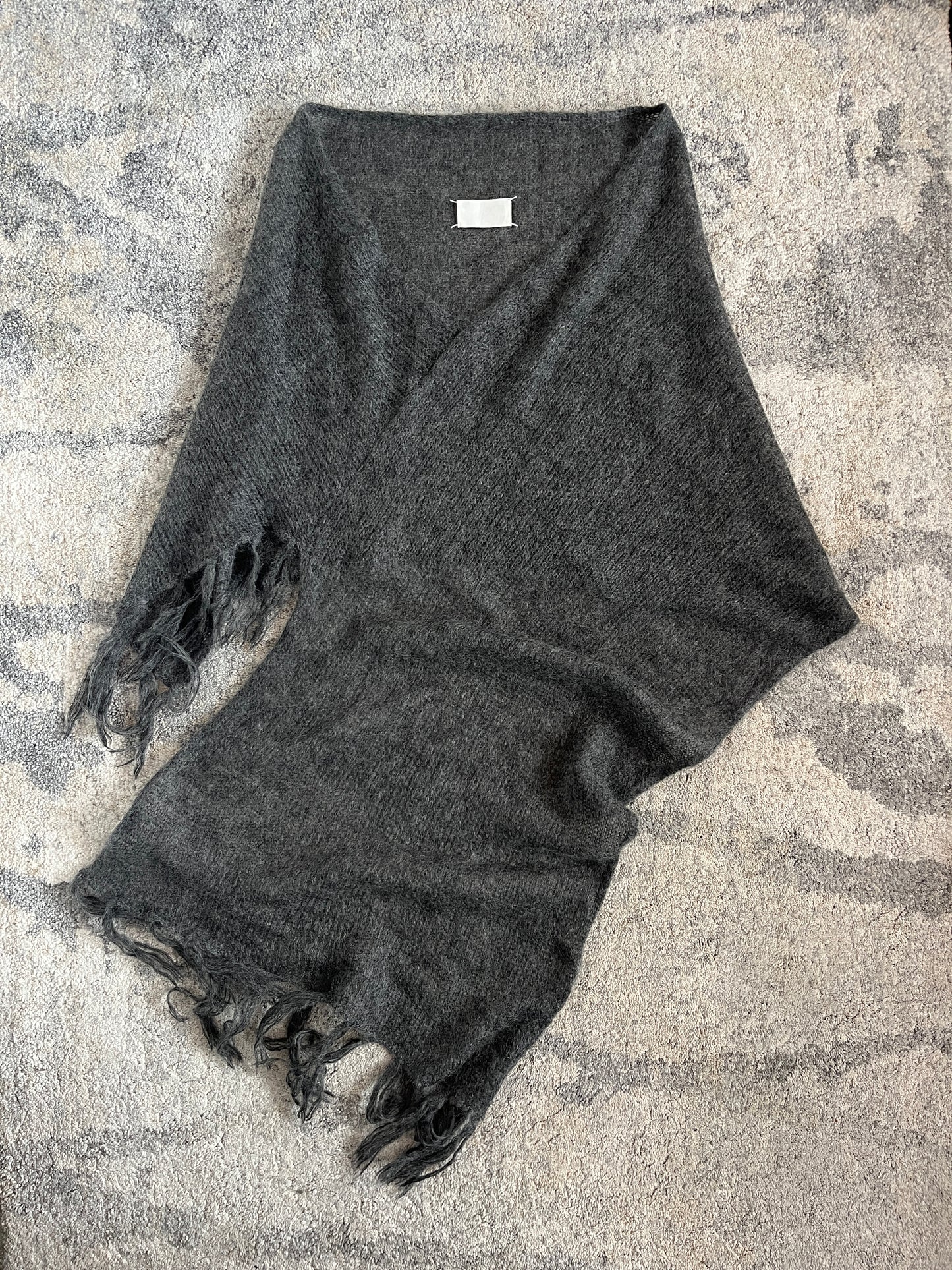 Maison margiela FW2006 white label reconstructed mohair scarf