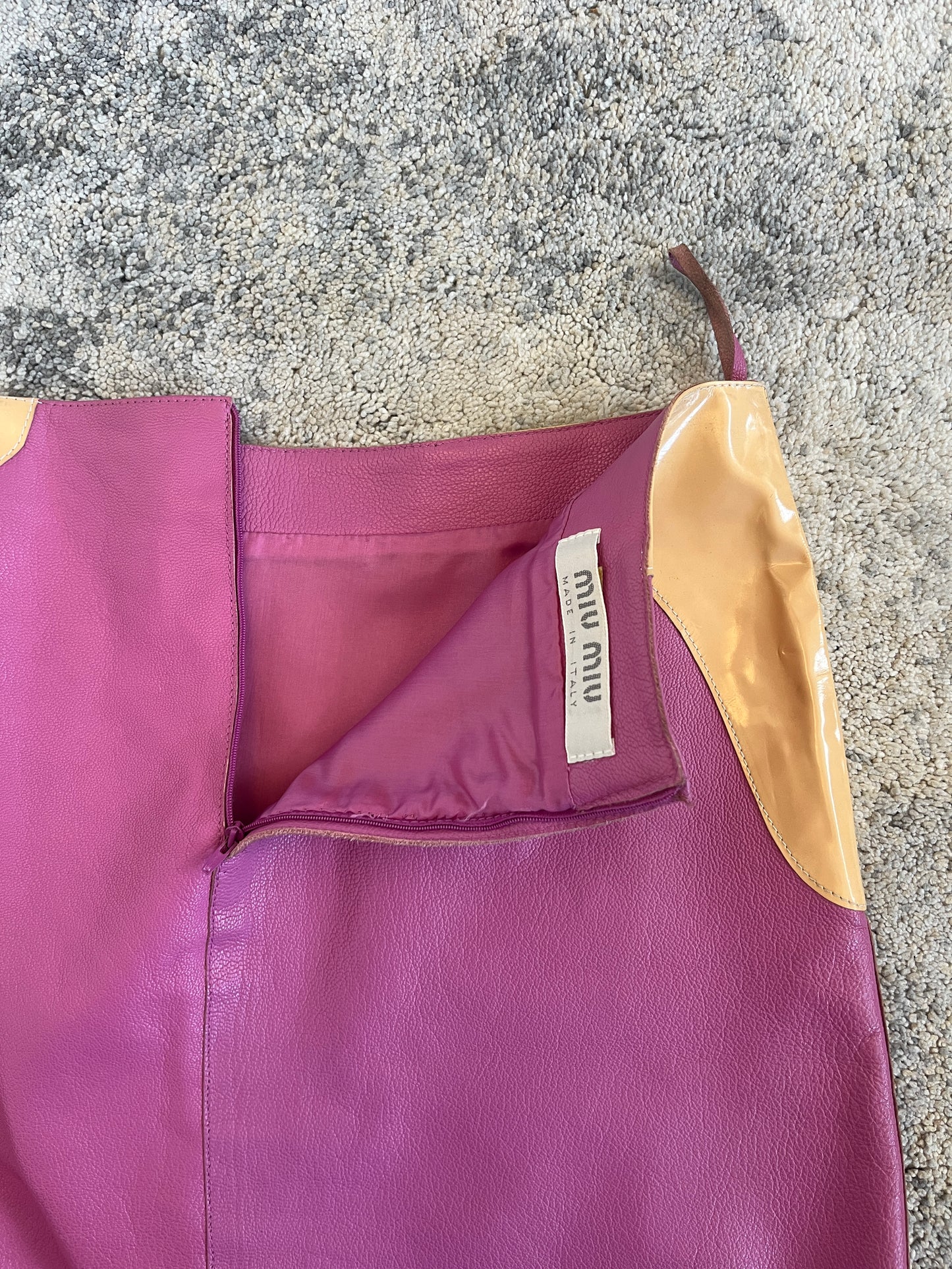 Miu Miu SS2000 leather skirt