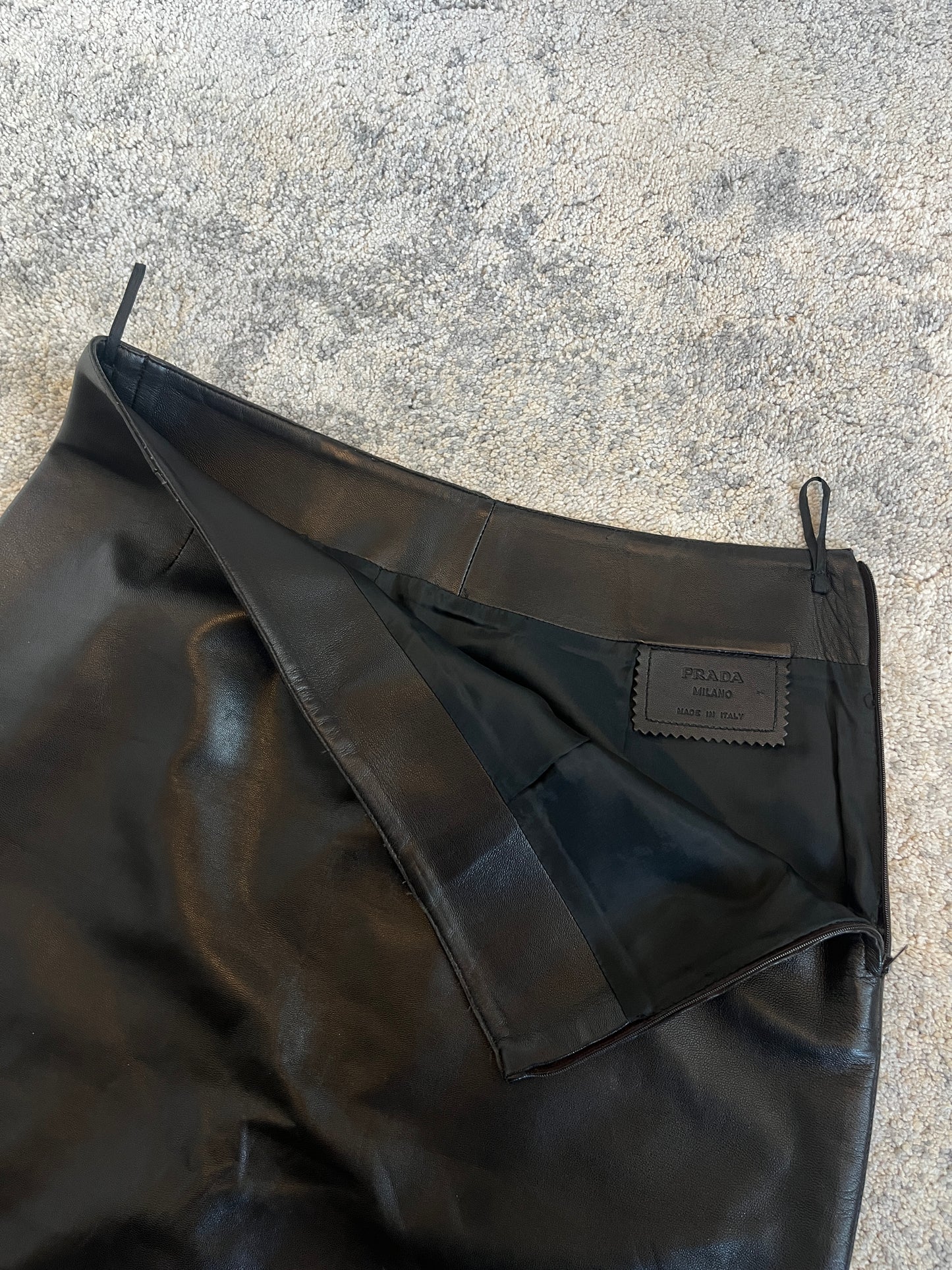 Prada 1999 leather skirt