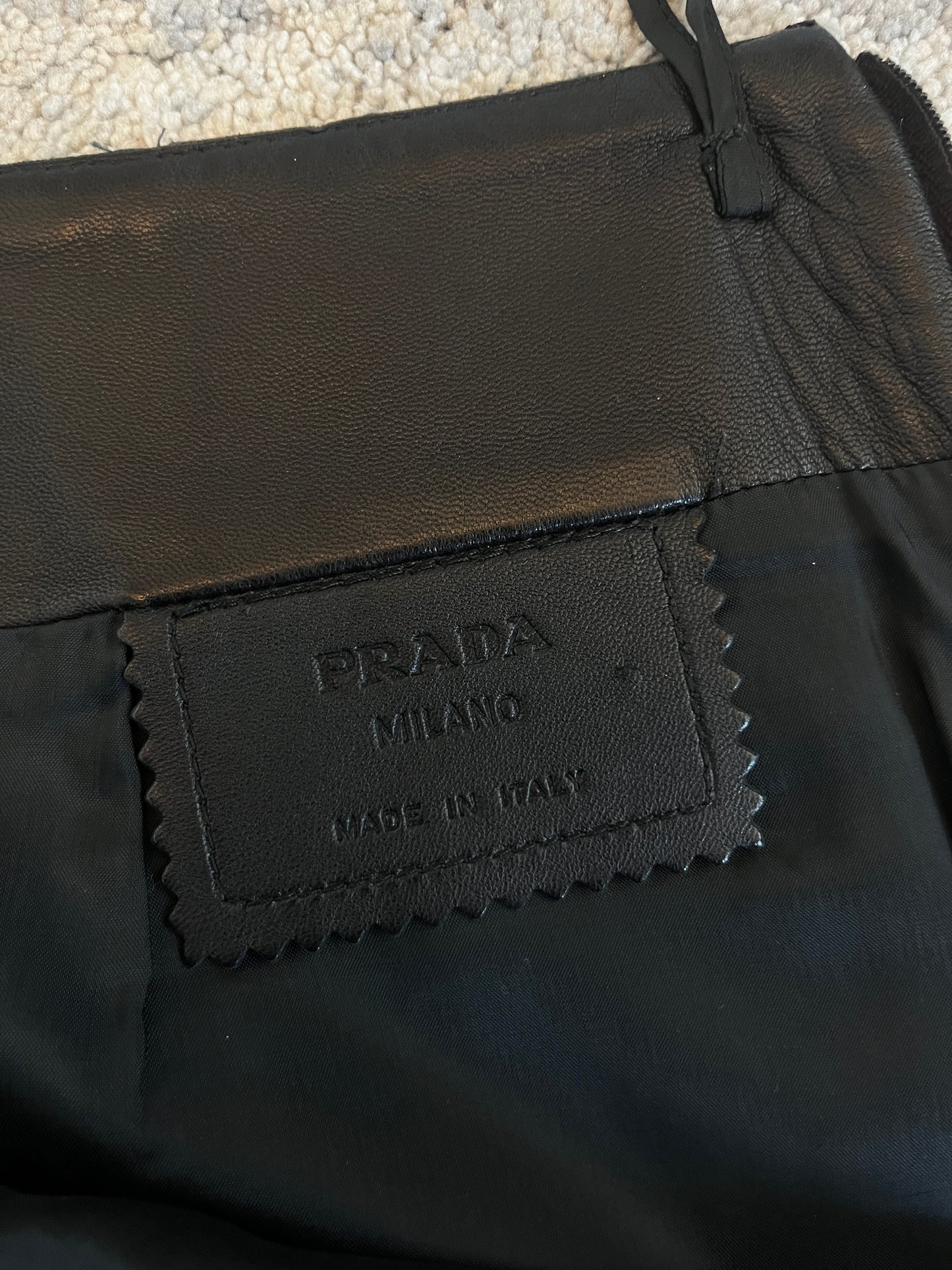 Prada 1999 leather skirt