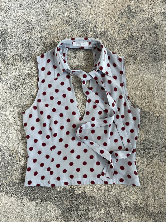 Prada SS2000 polka dot silk tanktop