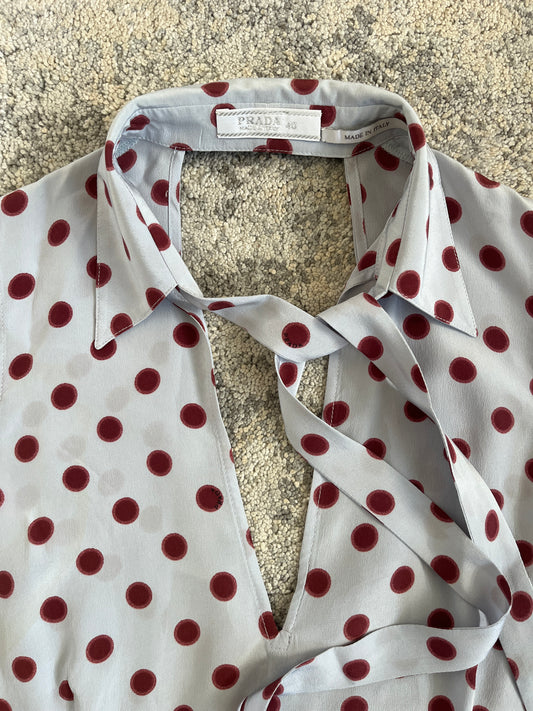 Prada SS2000 polka dot silk tanktop