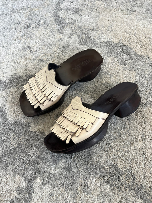 Prada SS1999 leather fringes sandals
