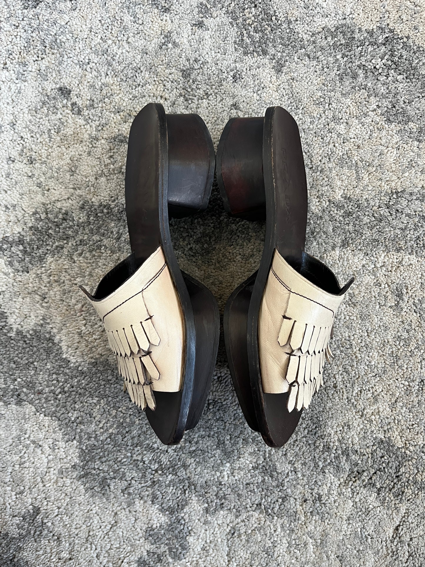 Prada SS1999 leather fringes sandals