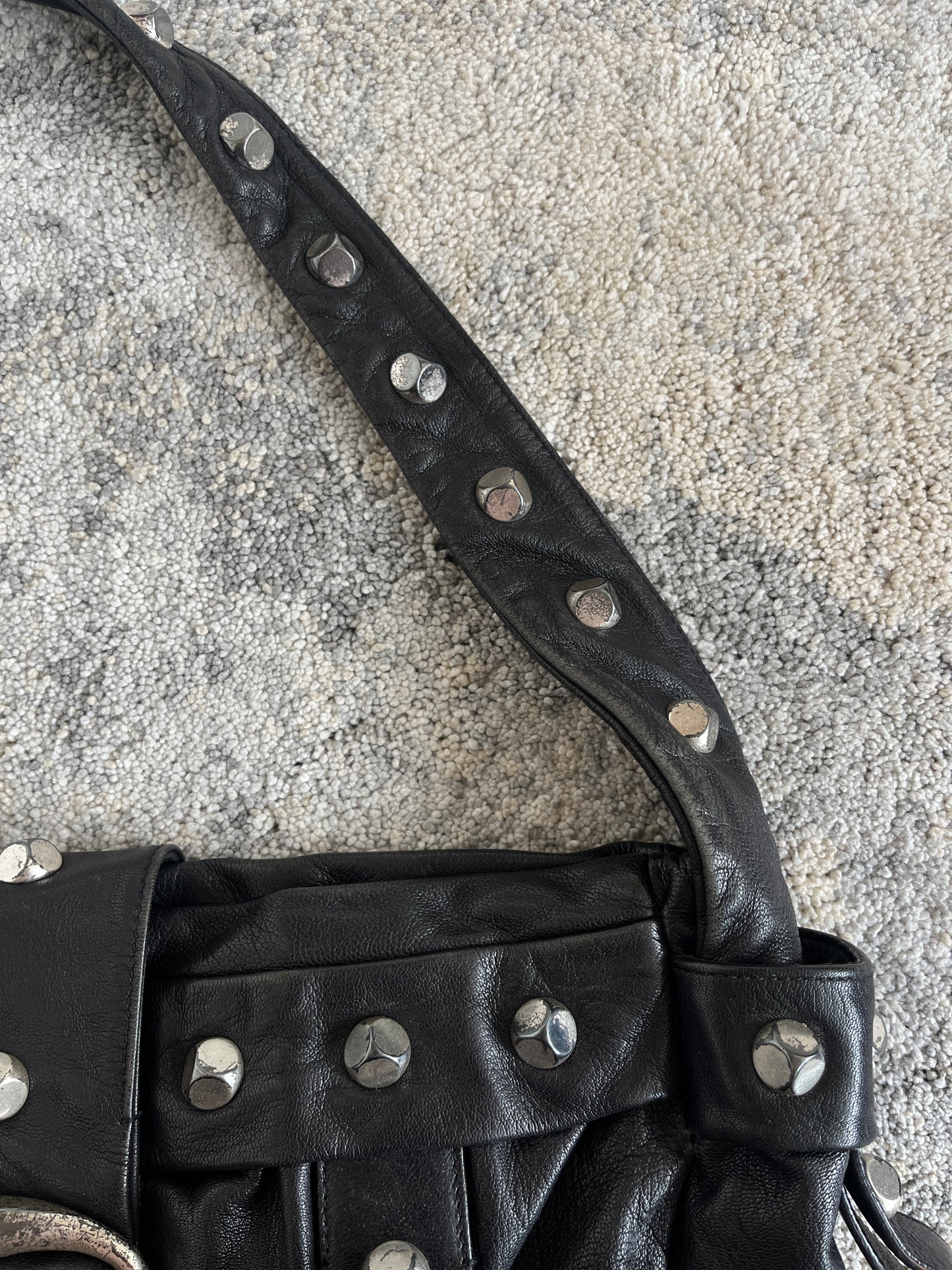 Yves Saint Laurent 2000's nails leather bag