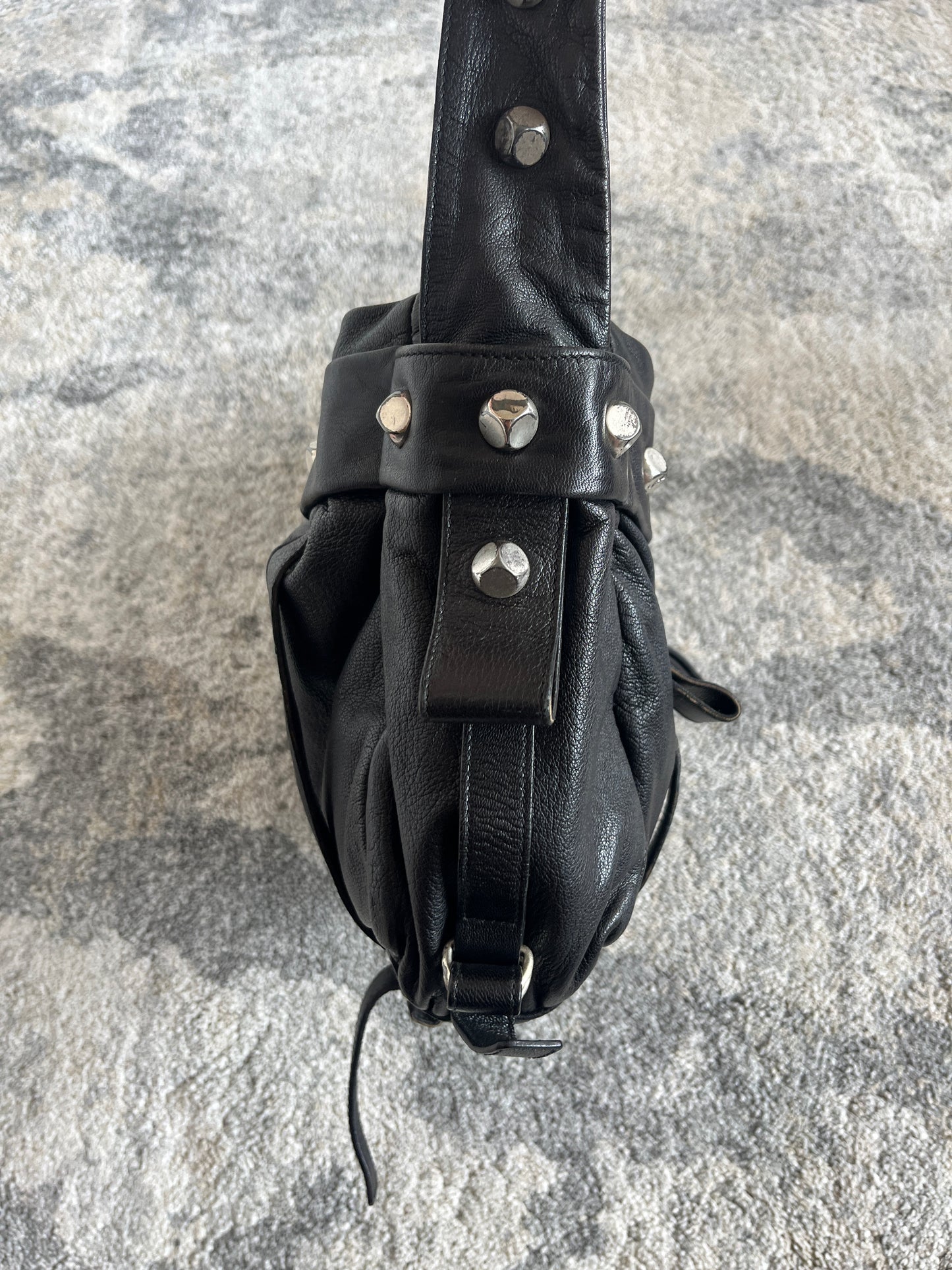 Yves Saint Laurent 2000's nails leather bag