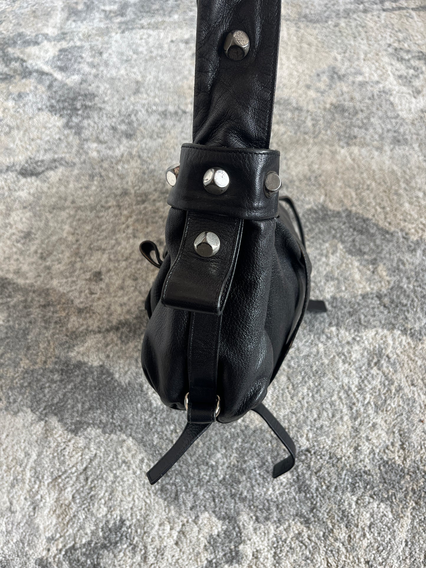 Yves Saint Laurent 2000's nails leather bag