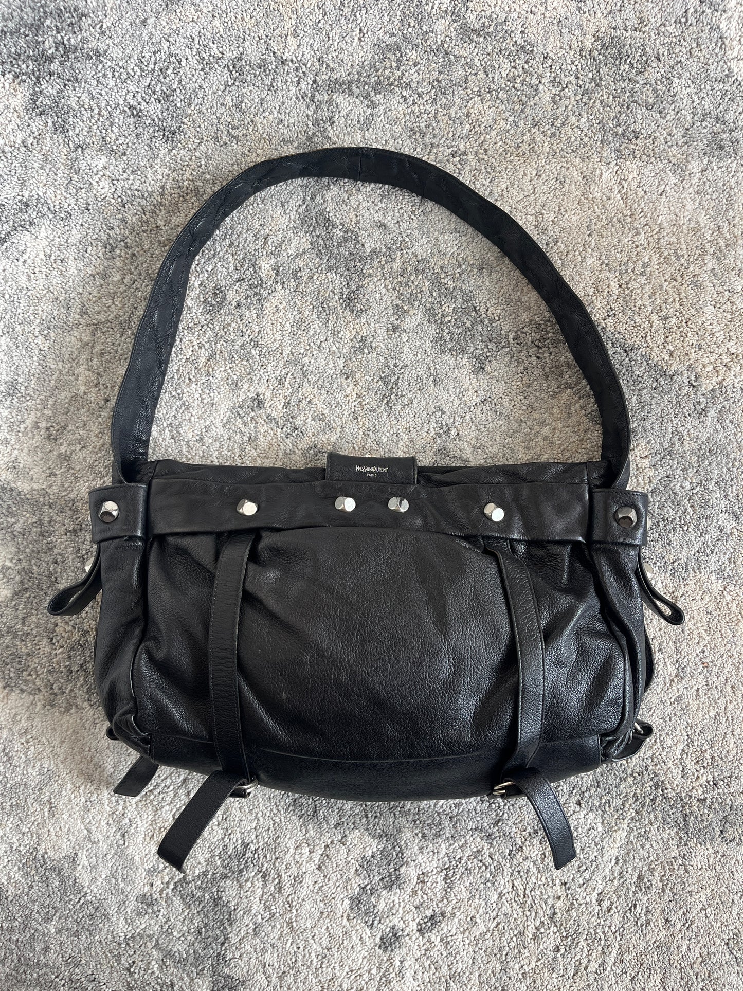 Yves Saint Laurent 2000's nails leather bag