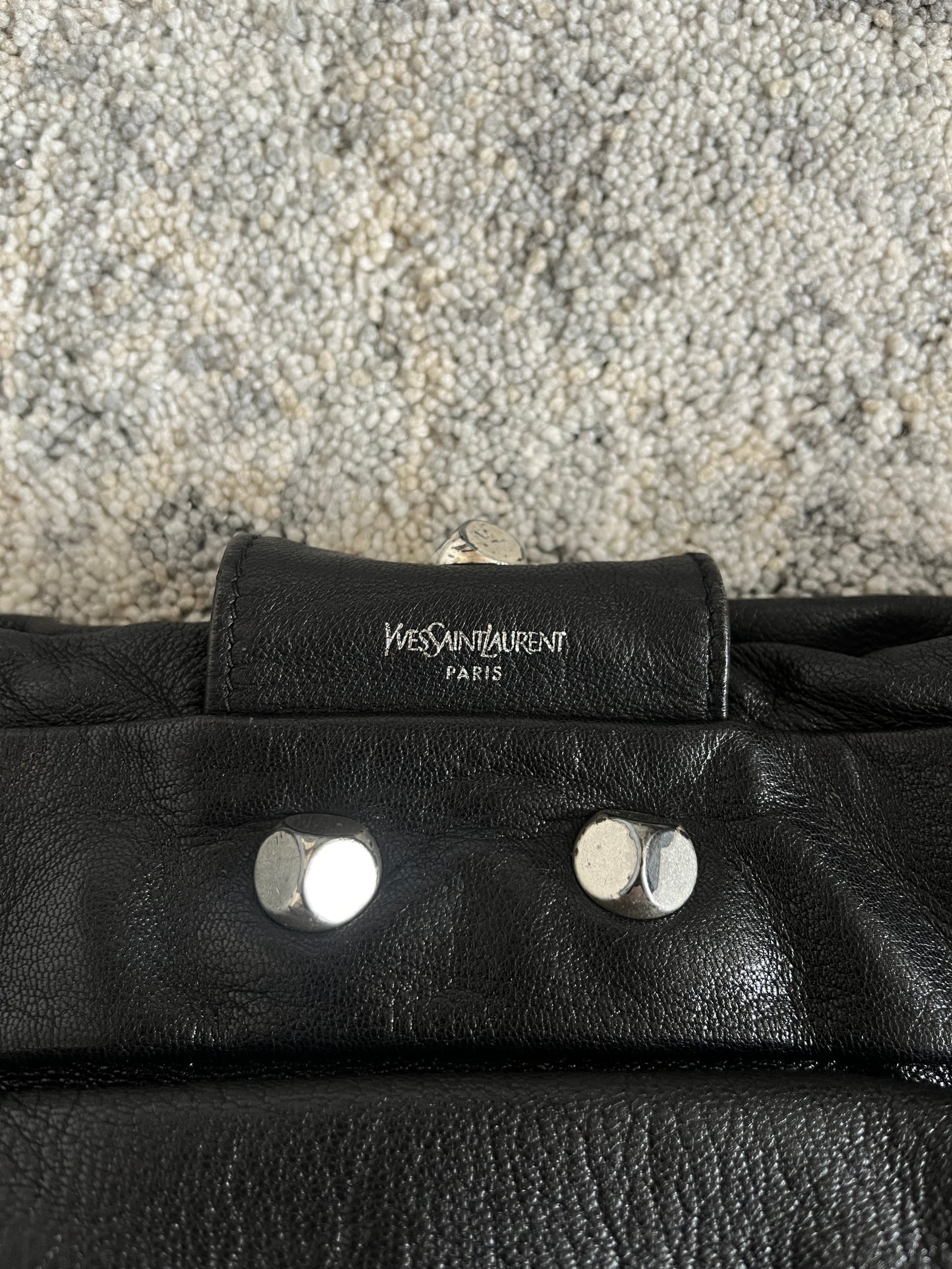 Yves Saint Laurent 2000's nails leather bag