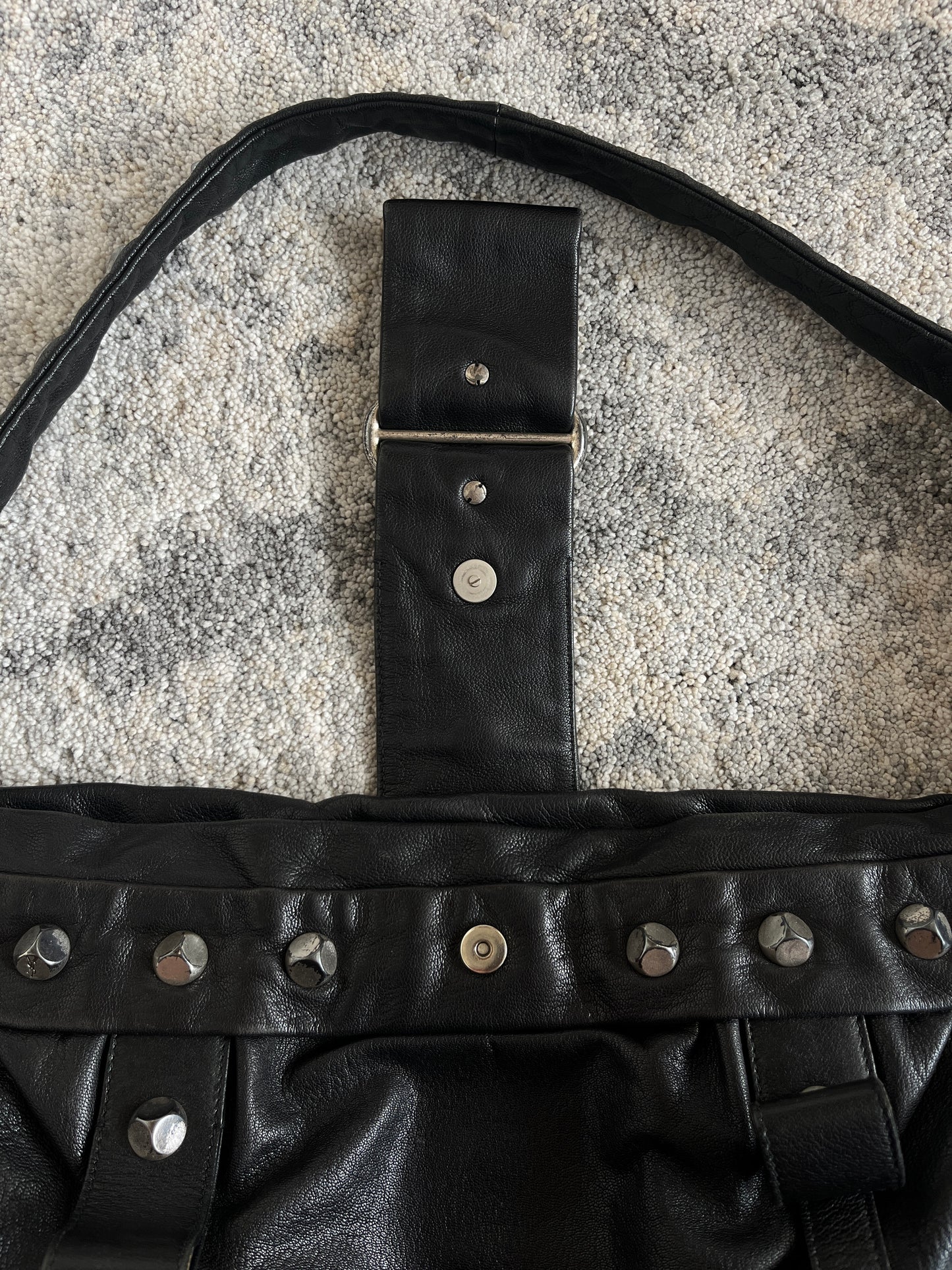 Yves Saint Laurent 2000's nails leather bag