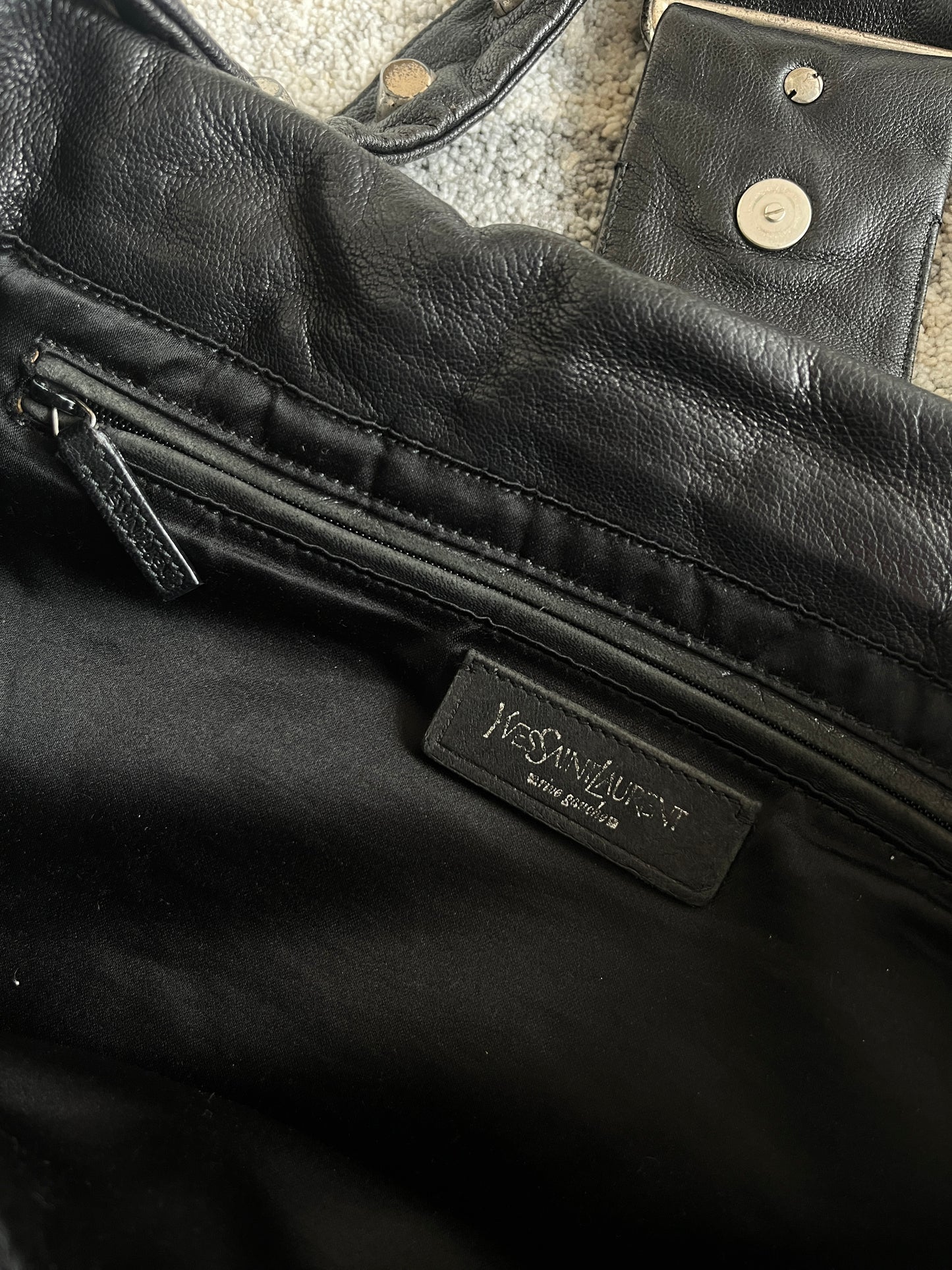 Yves Saint Laurent 2000's nails leather bag