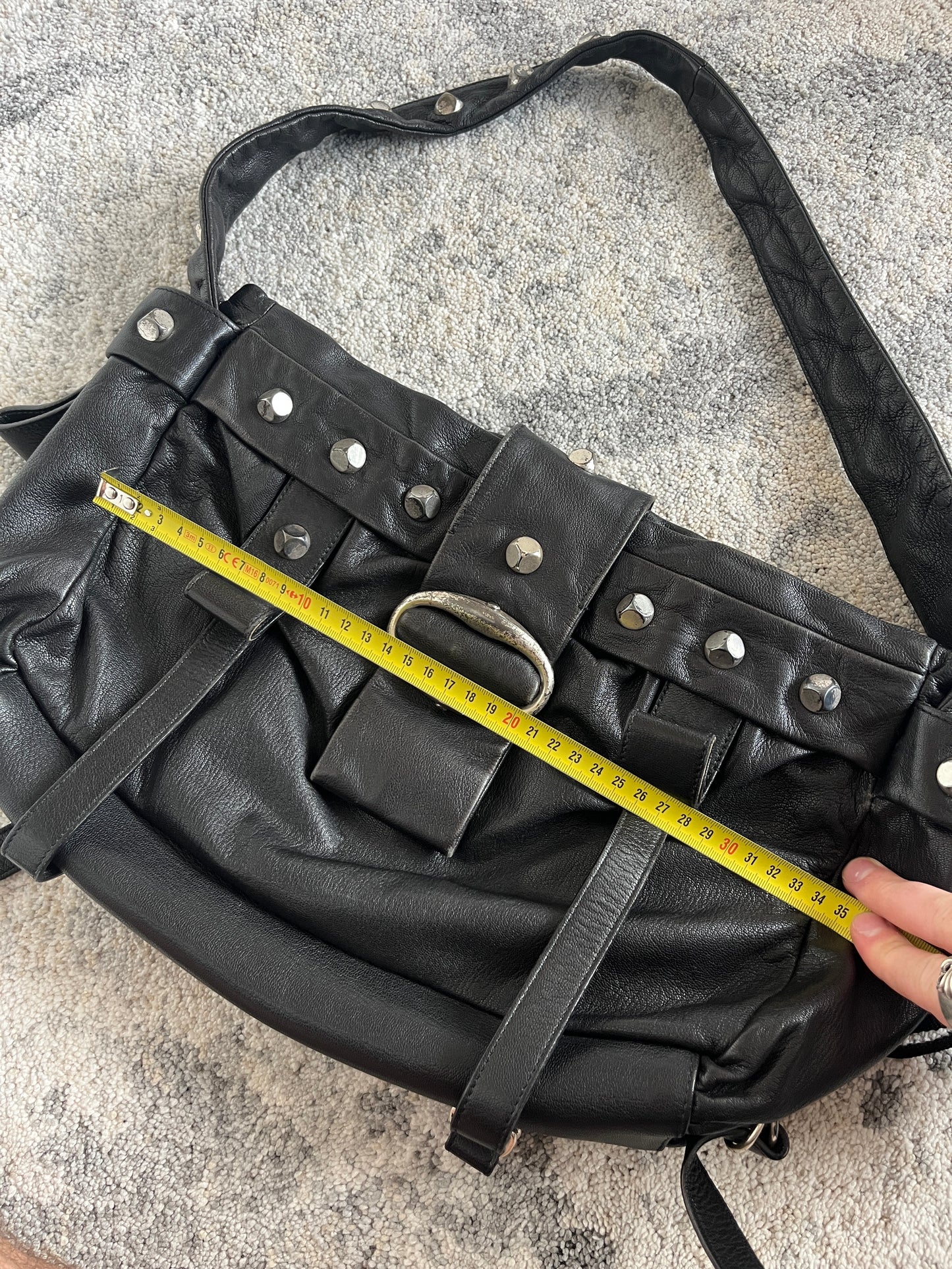 Yves Saint Laurent 2000's nails leather bag