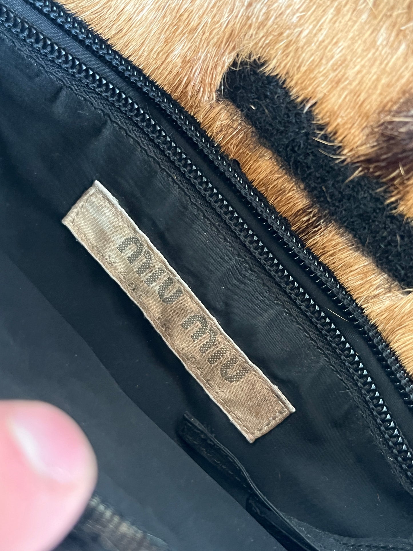 Miu Miu FW1999 fur & mesh shoulder bag
