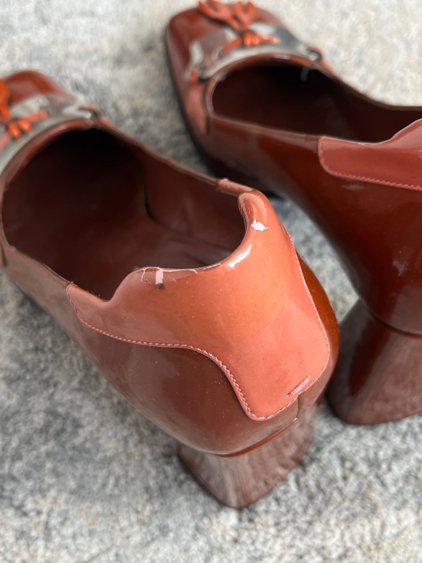 Prada FW1999 patent leather plate heels
