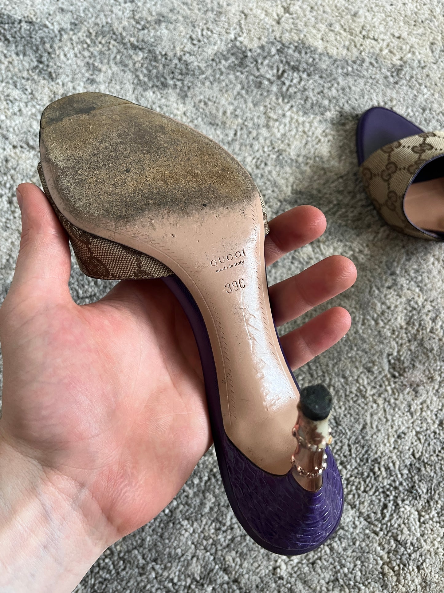 Gucci 2000's leather mules heels