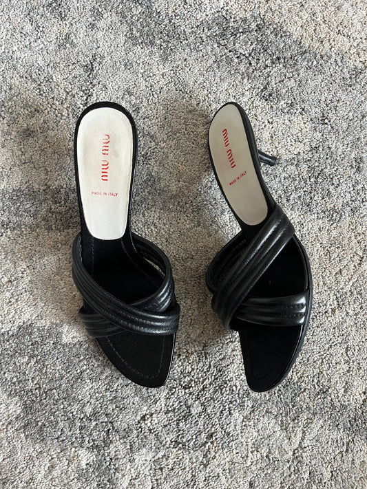 Miu Miu 2000's leather heels mules