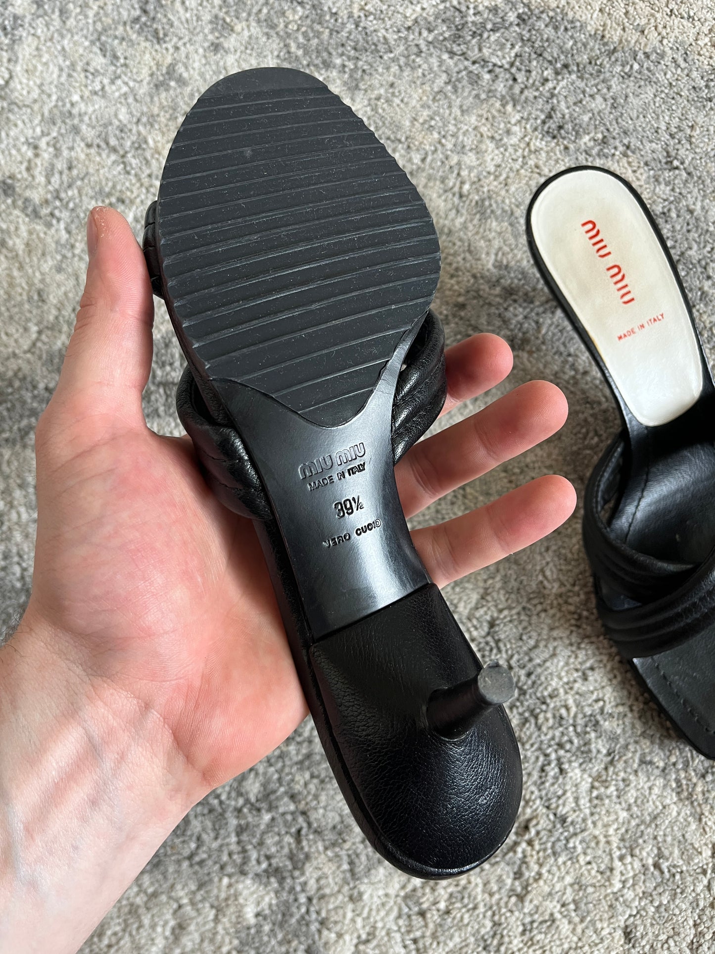 Miu Miu 2000's leather heels mules