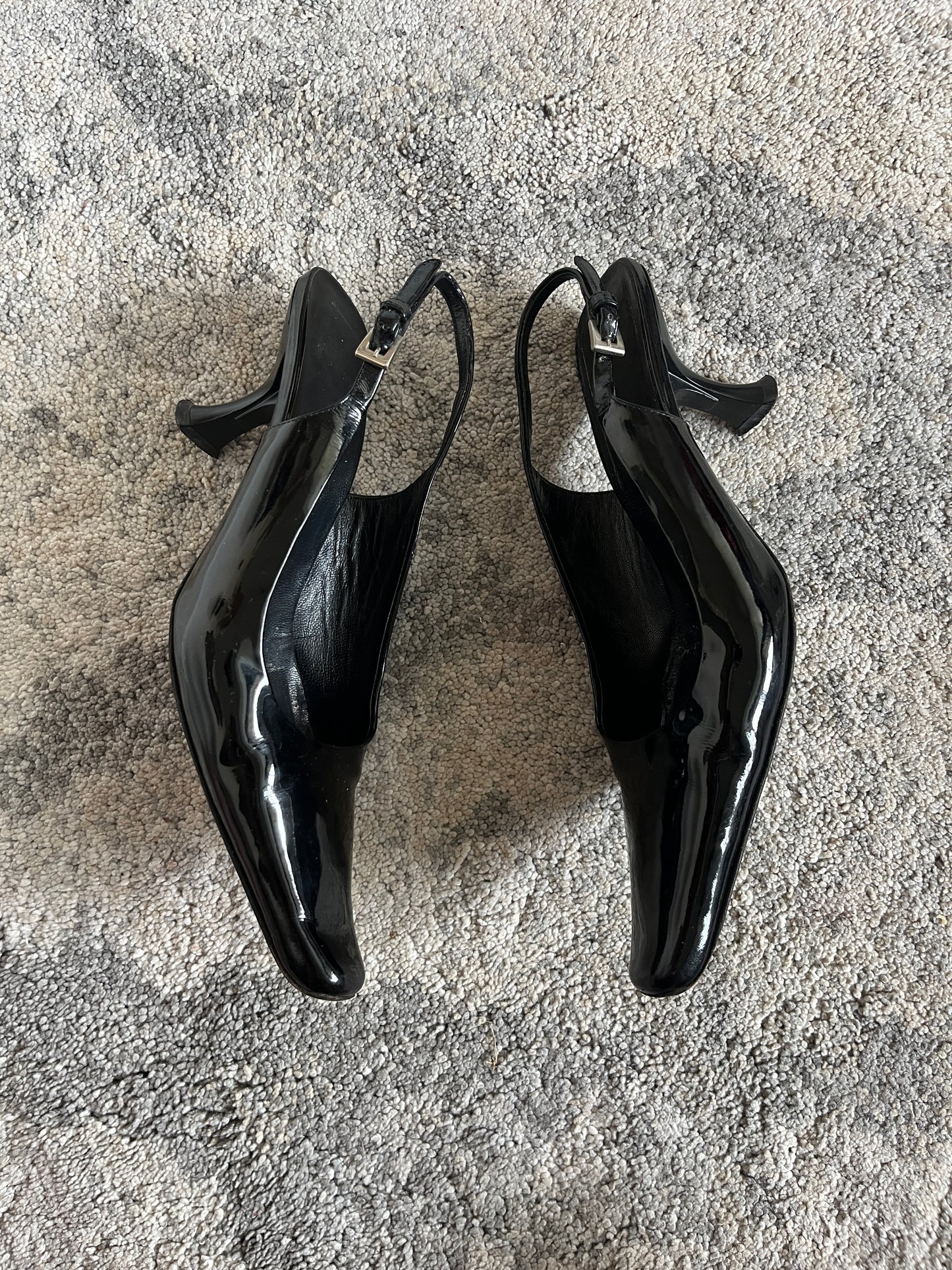 Prada 1999 patent leather slingbacks heels