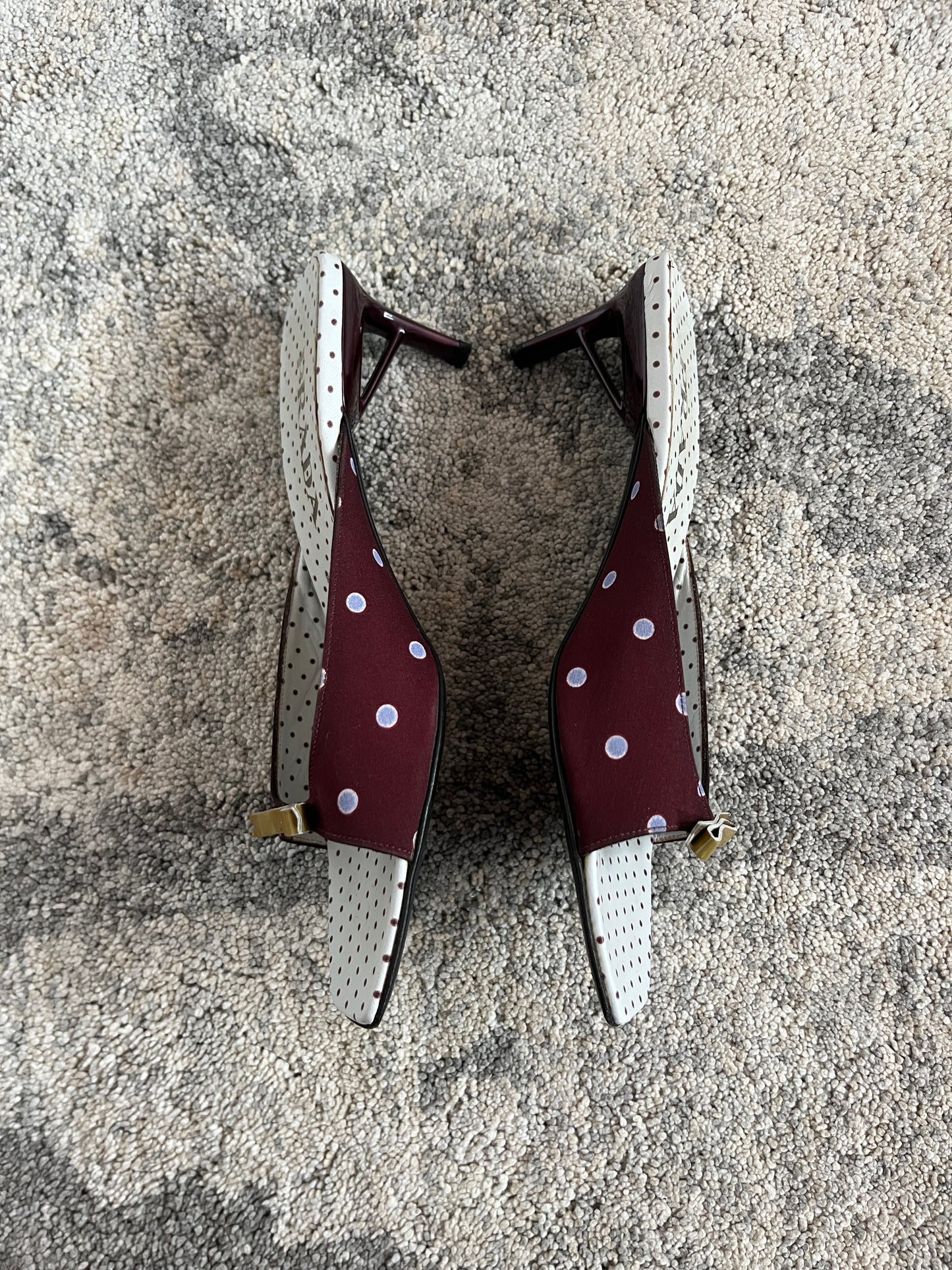 Prada SS2000 silk & leather mules