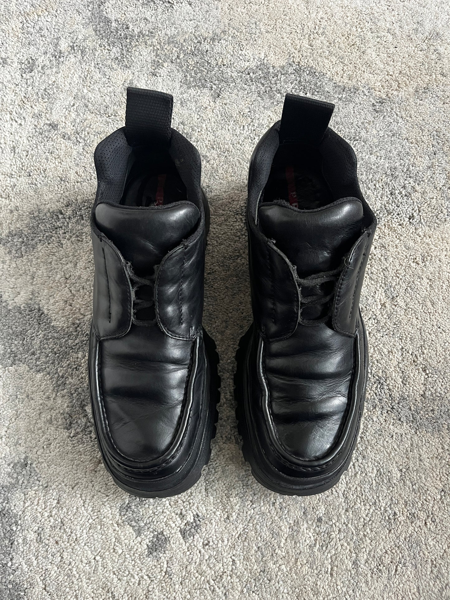 Prada 2000's leather combats low shoes