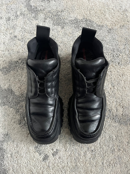 Prada 2000's leather combats low shoes