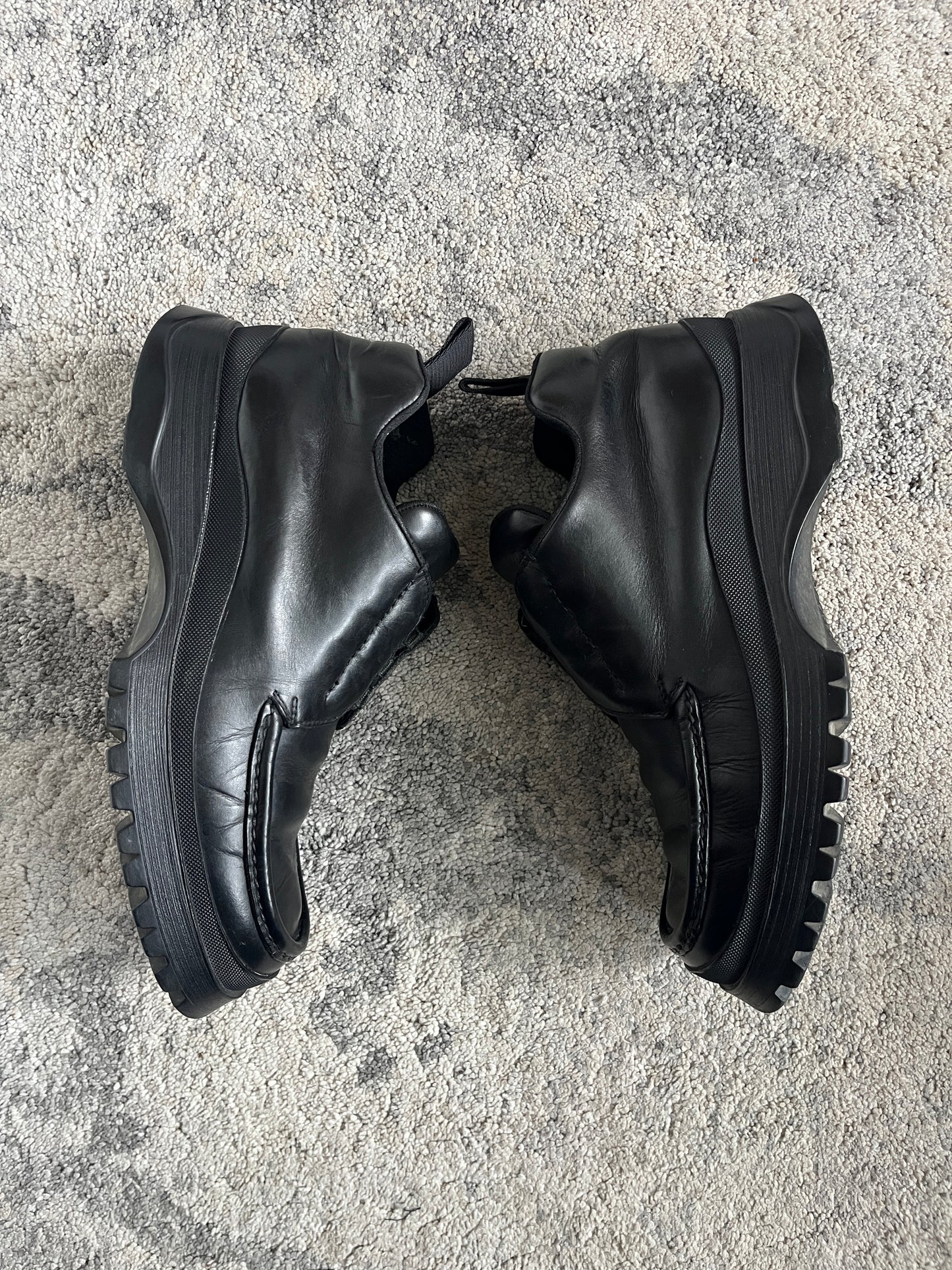 Prada 2000's leather combats low shoes