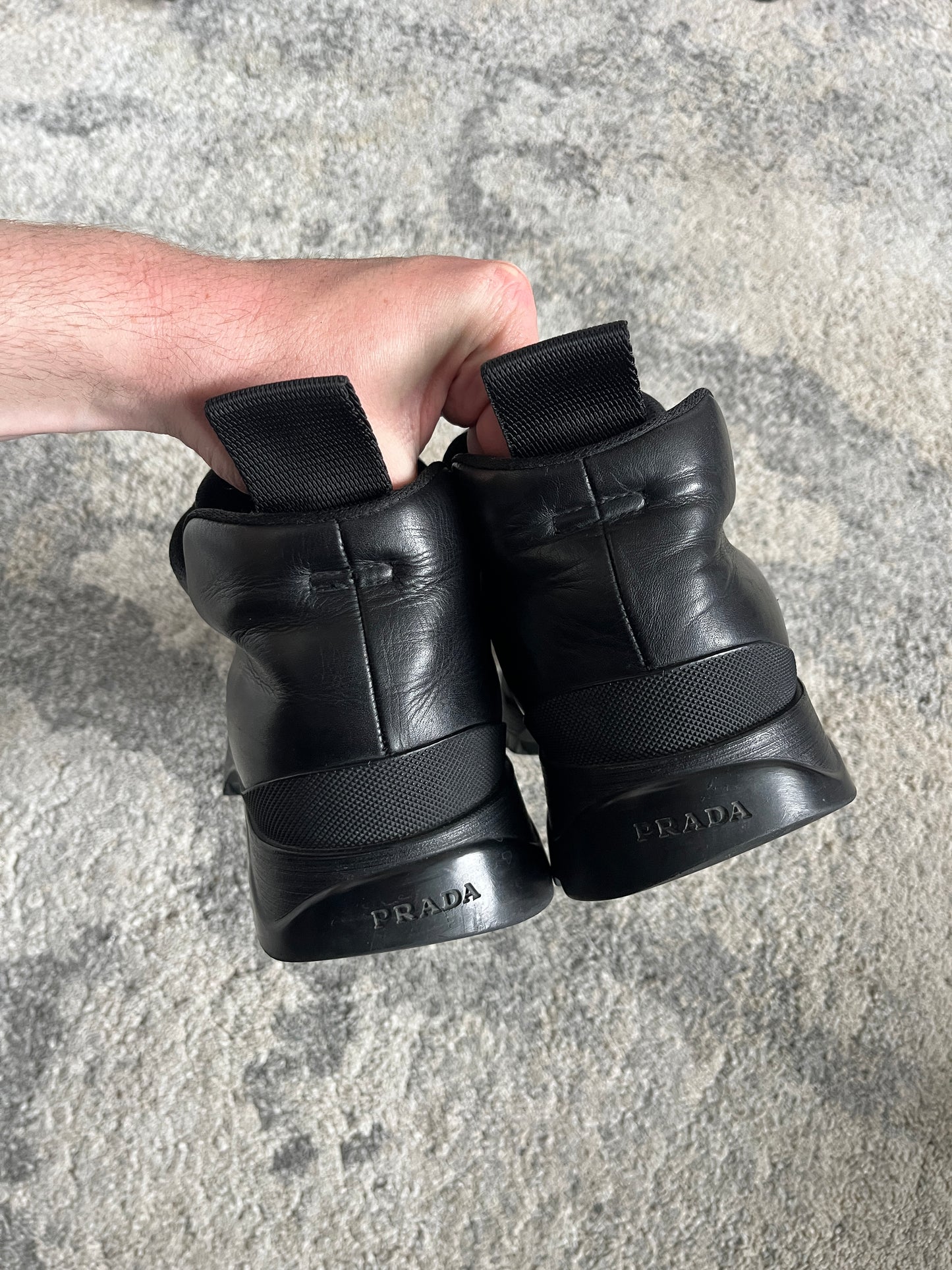 Prada 2000's leather combats low shoes