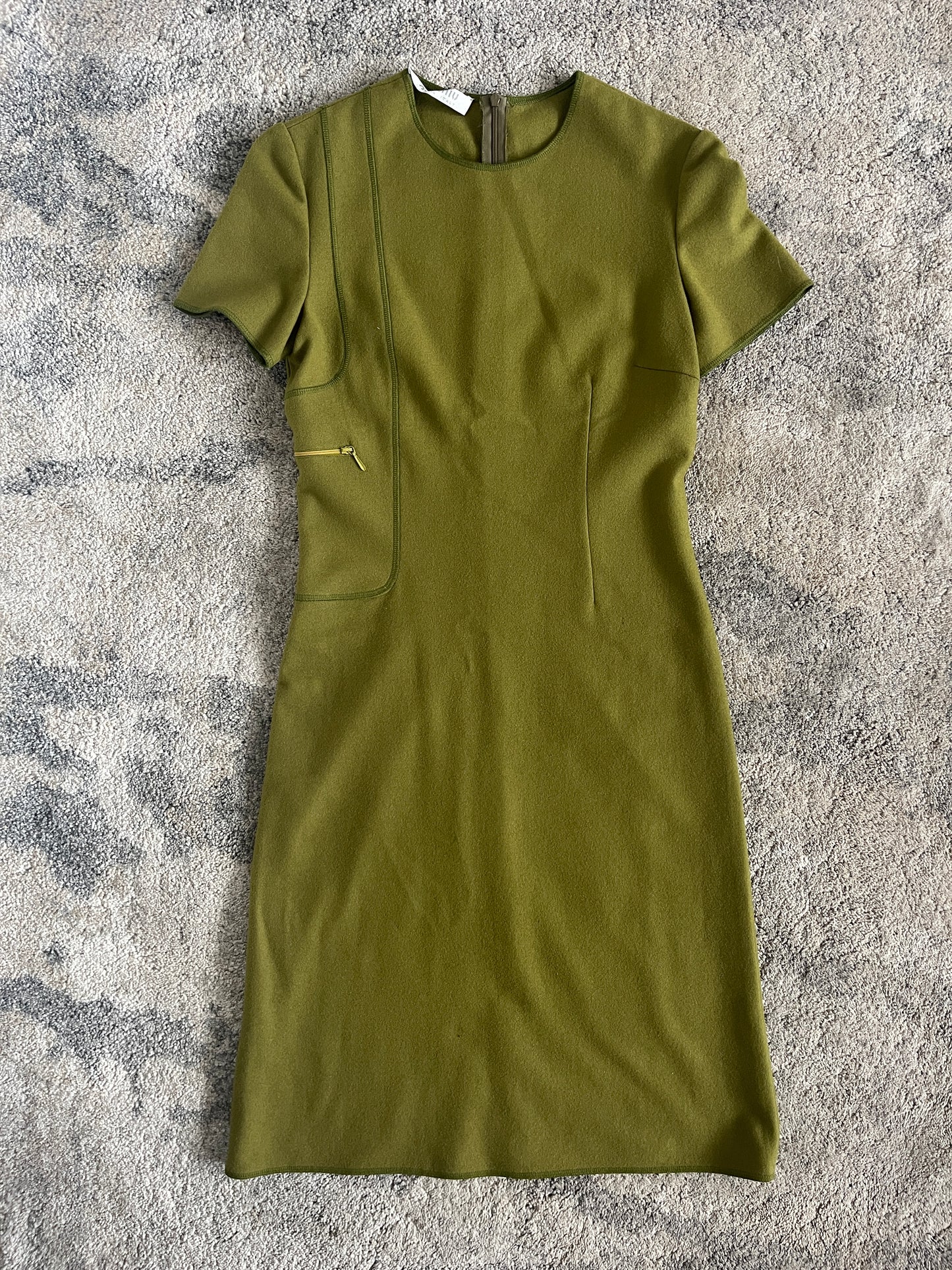 Miu Miu 1999 wool pistache dress