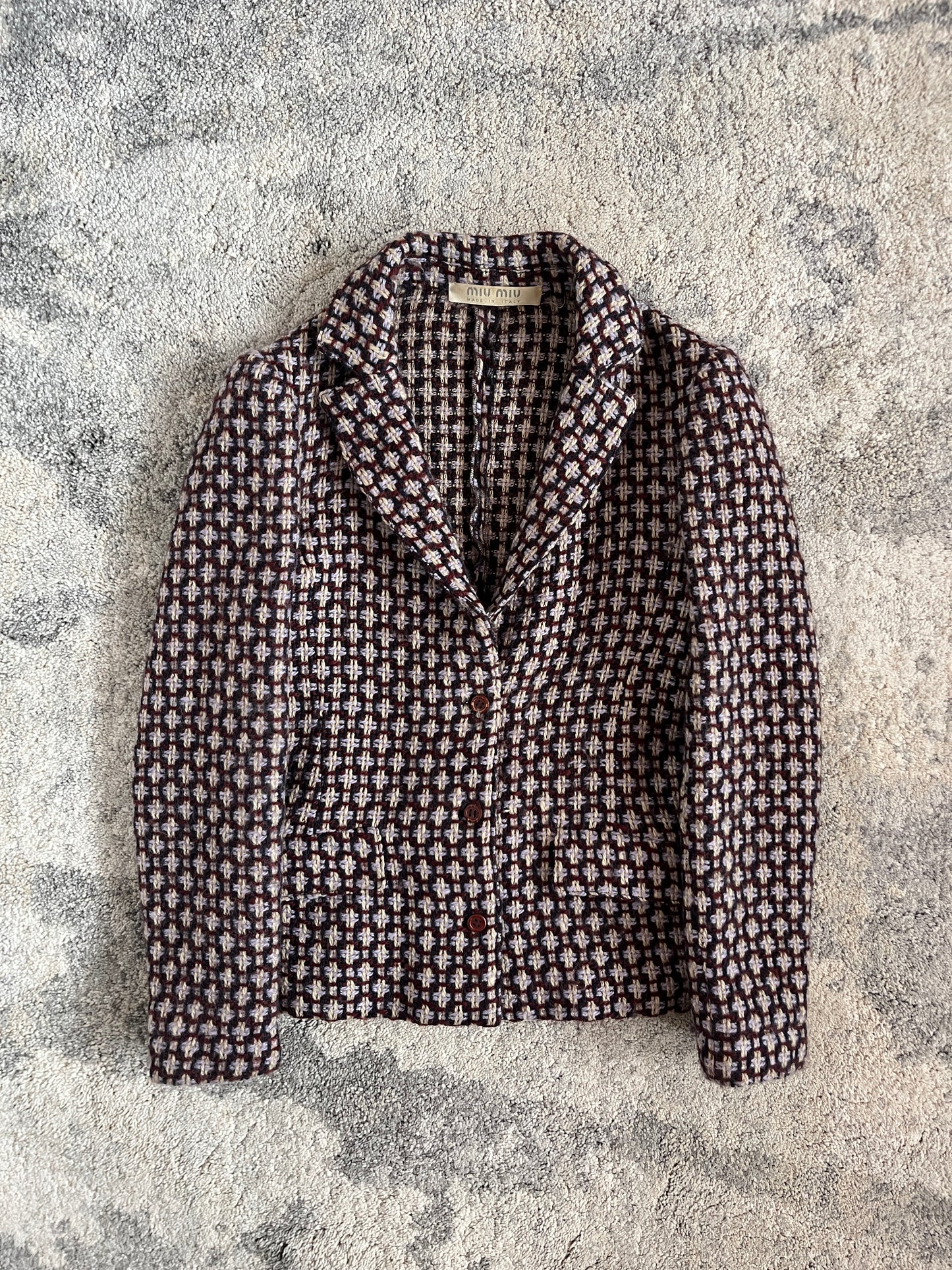 Miu Miu FW2000 wool jacquard blazer