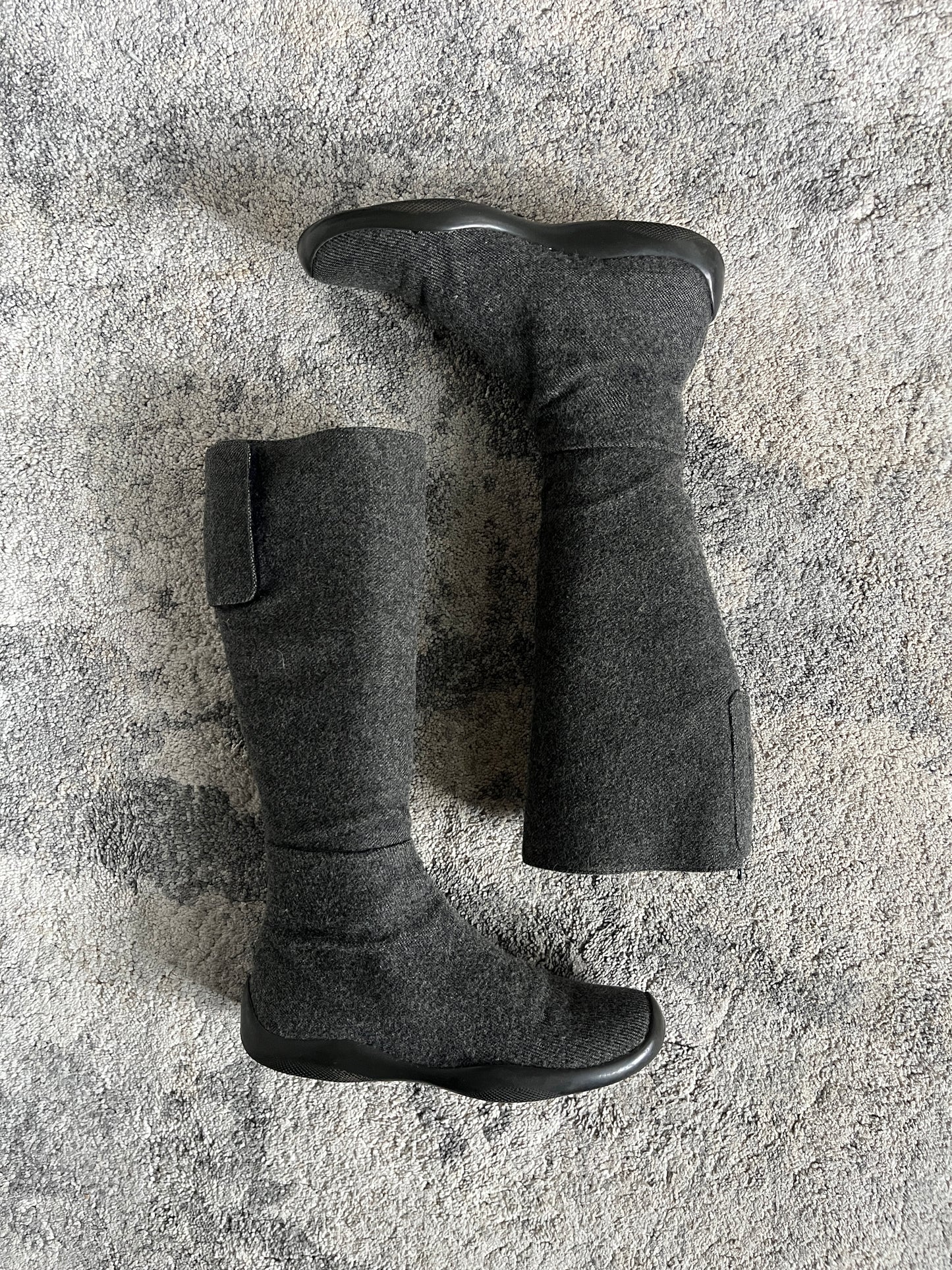 Prada SS1999 wool velcro boots