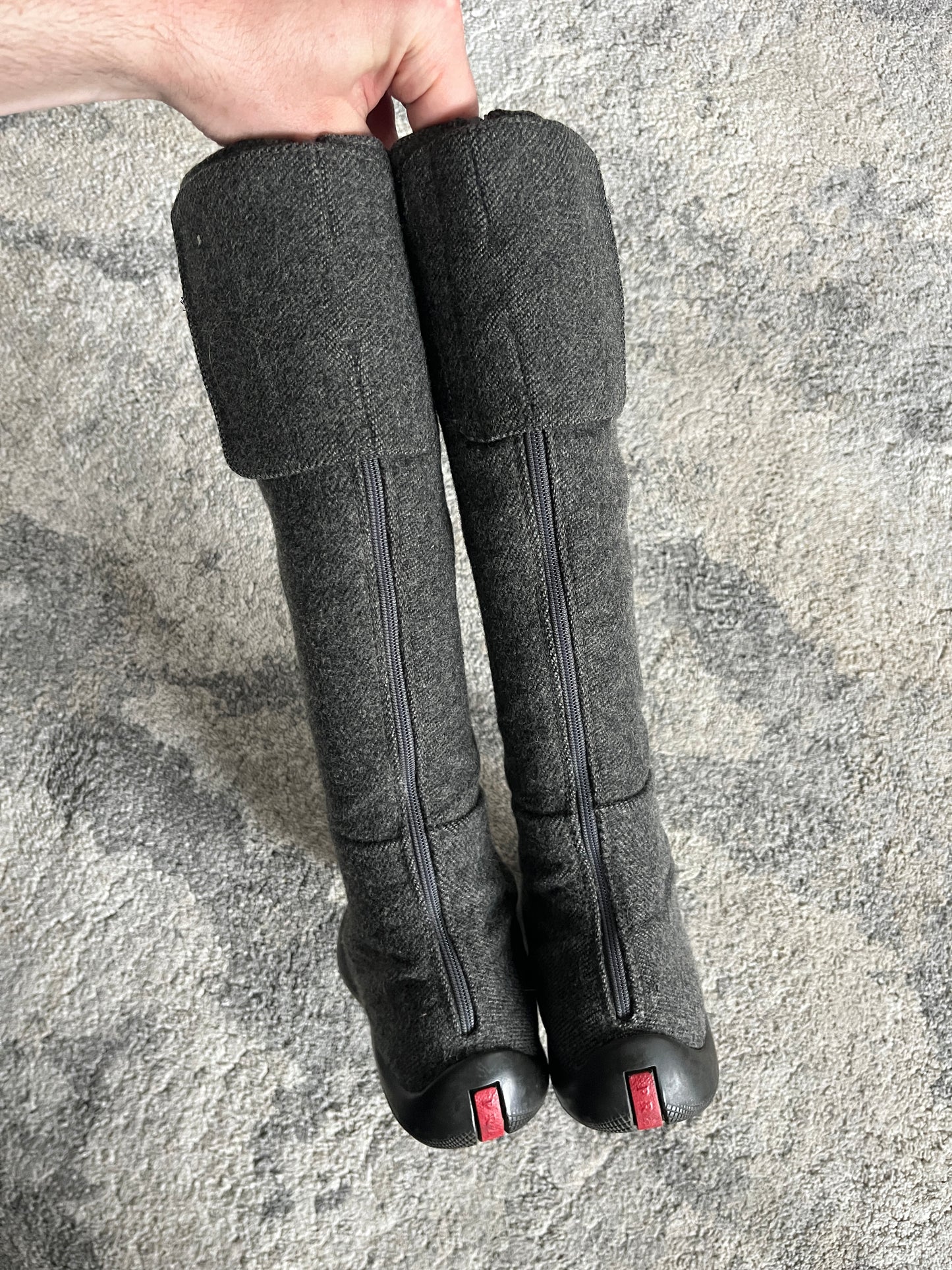 Prada SS1999 wool velcro boots