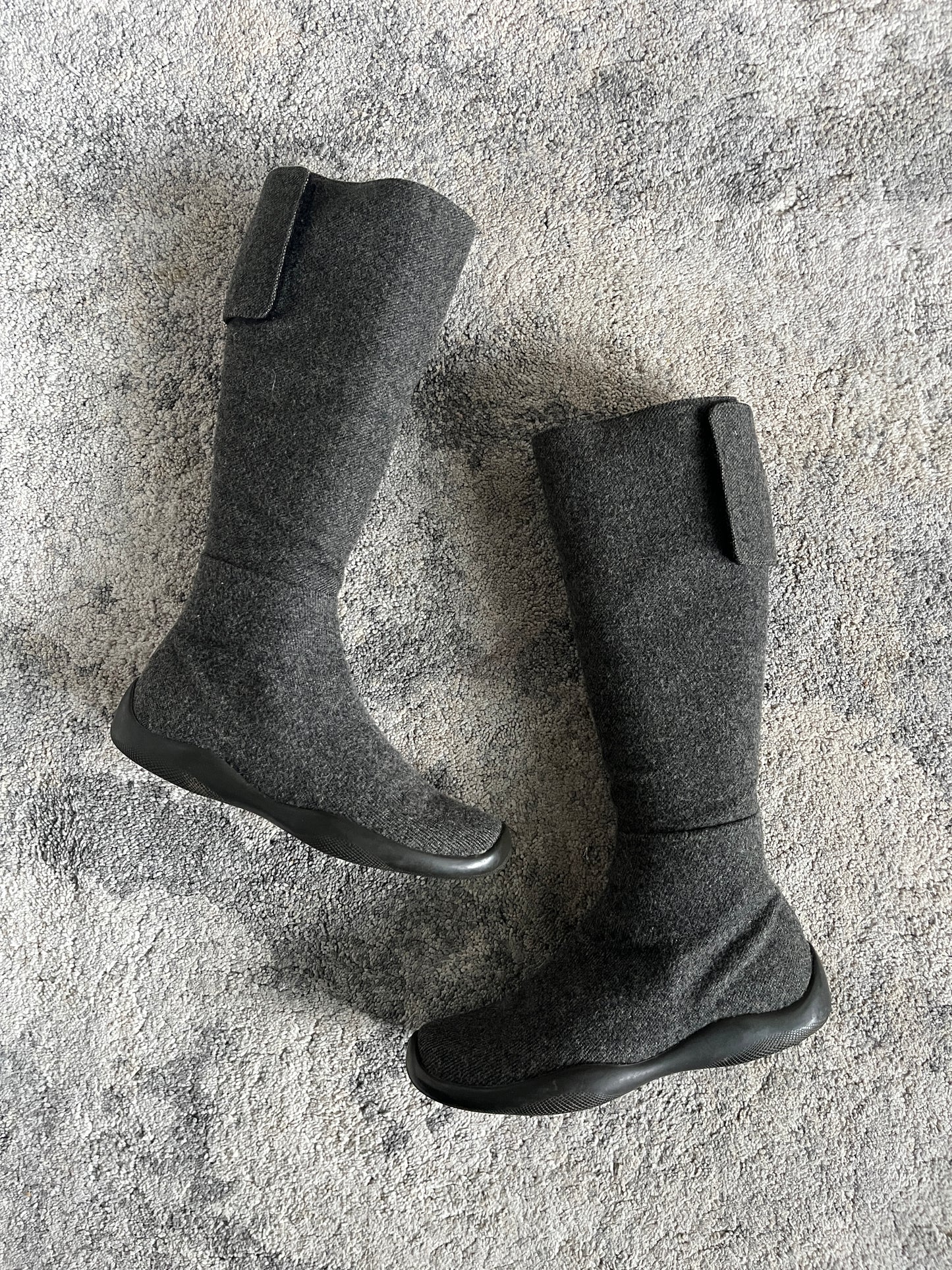 Prada SS1999 wool velcro boots