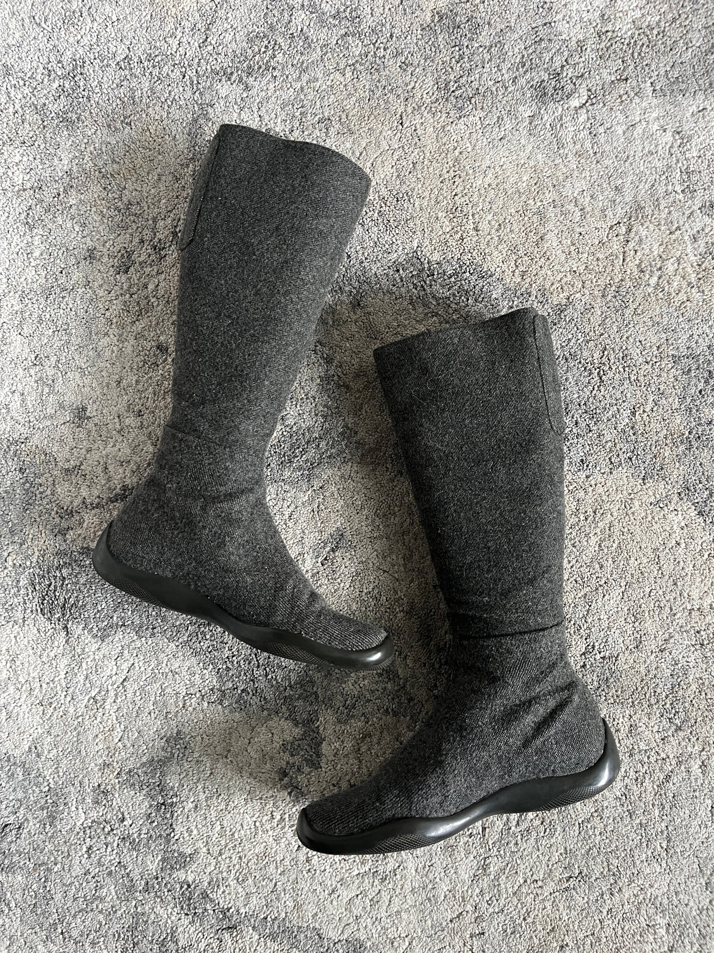 Prada SS1999 wool velcro boots
