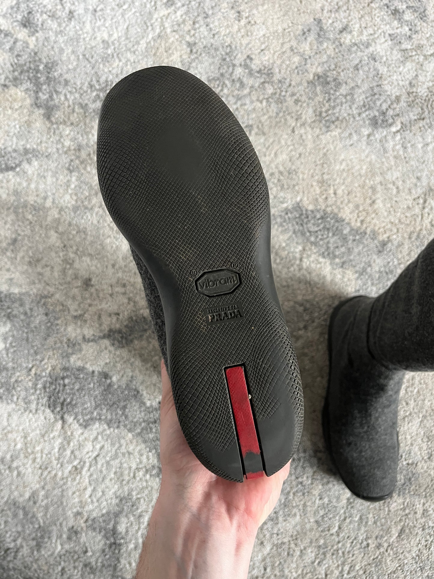 Prada SS1999 wool velcro boots