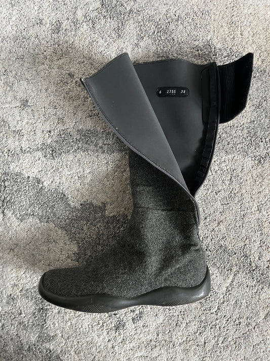 Prada SS1999 wool velcro boots