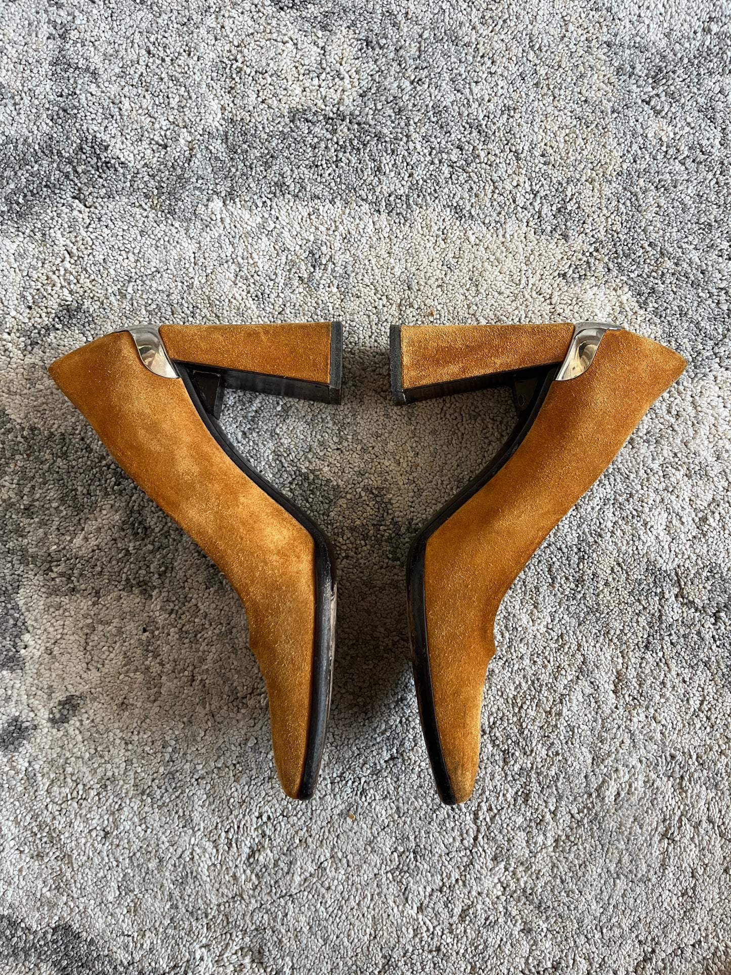 Prada FW1999 suede metalic heels