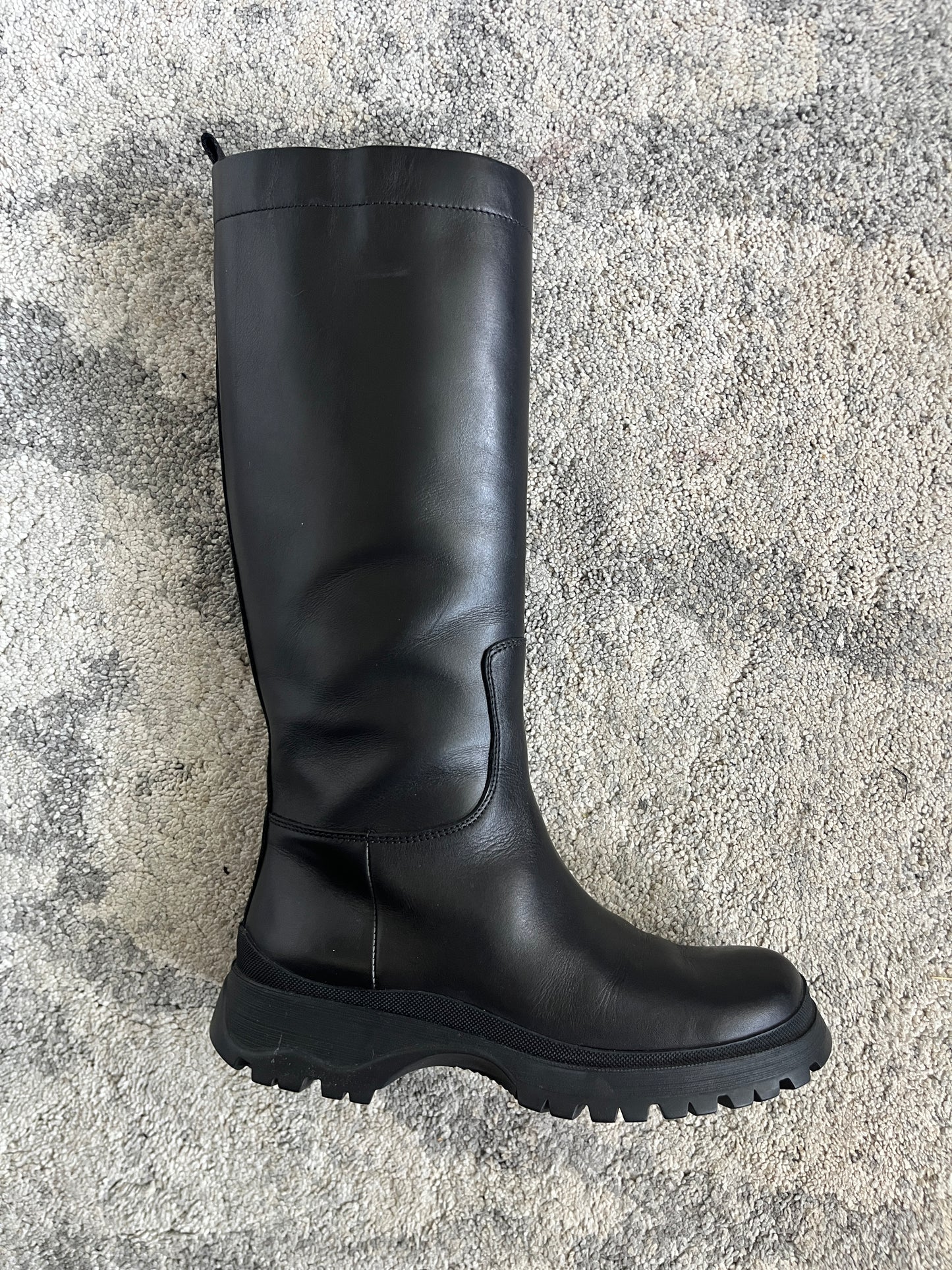 Prada FW2004 leather combats boots