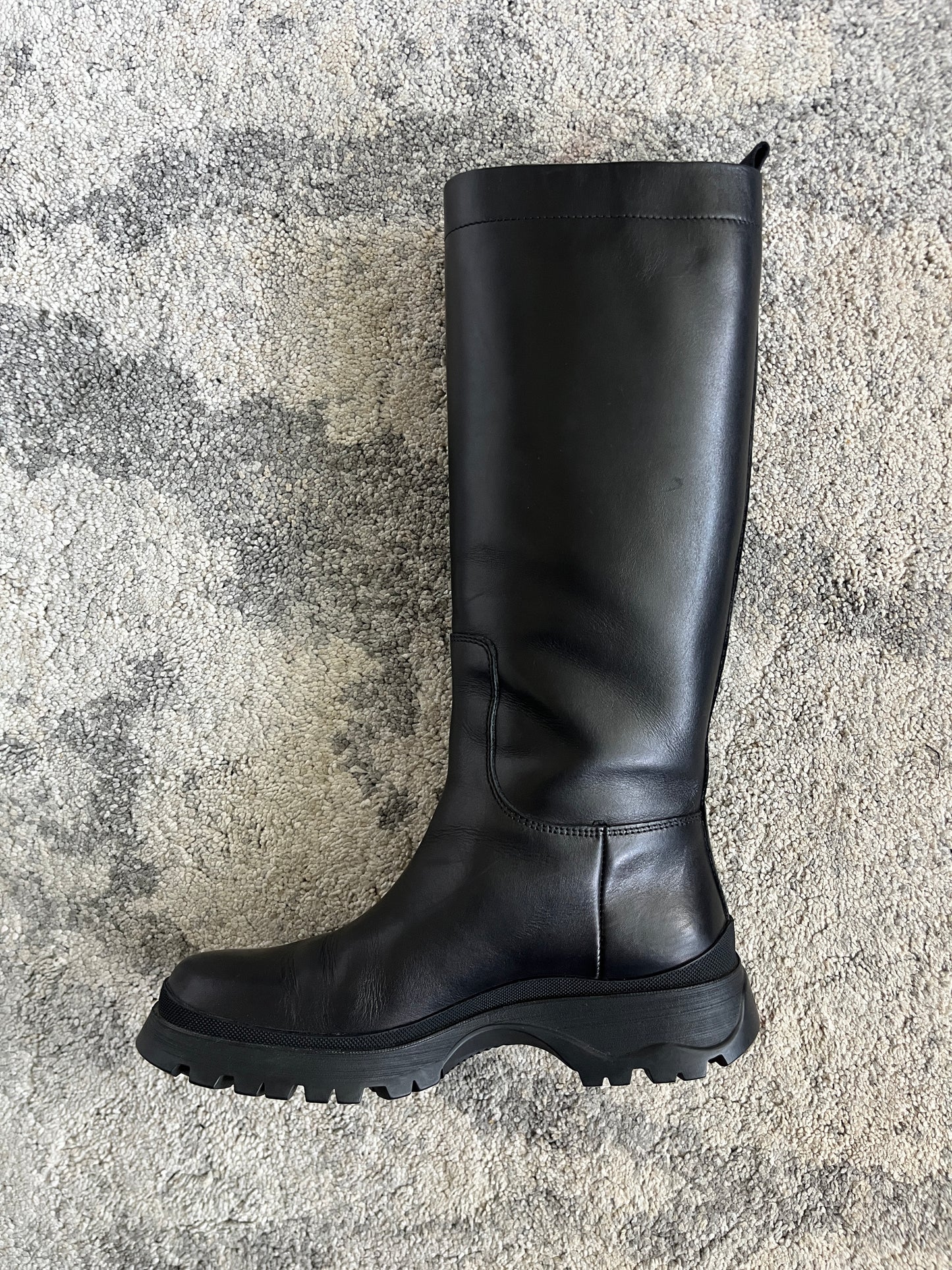 Prada FW2004 leather combats boots