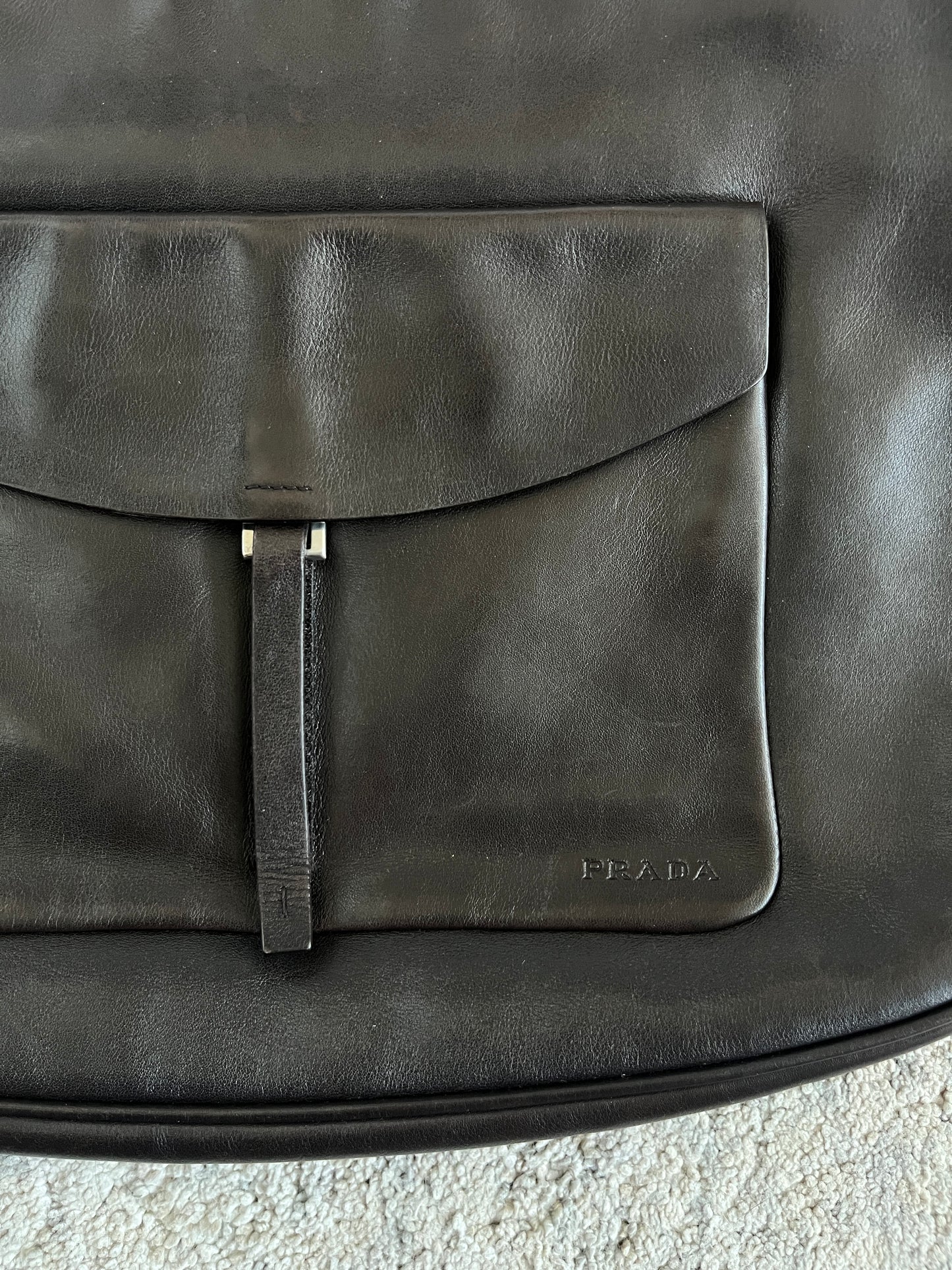 Prada FW1999 brown leather crossbody bag