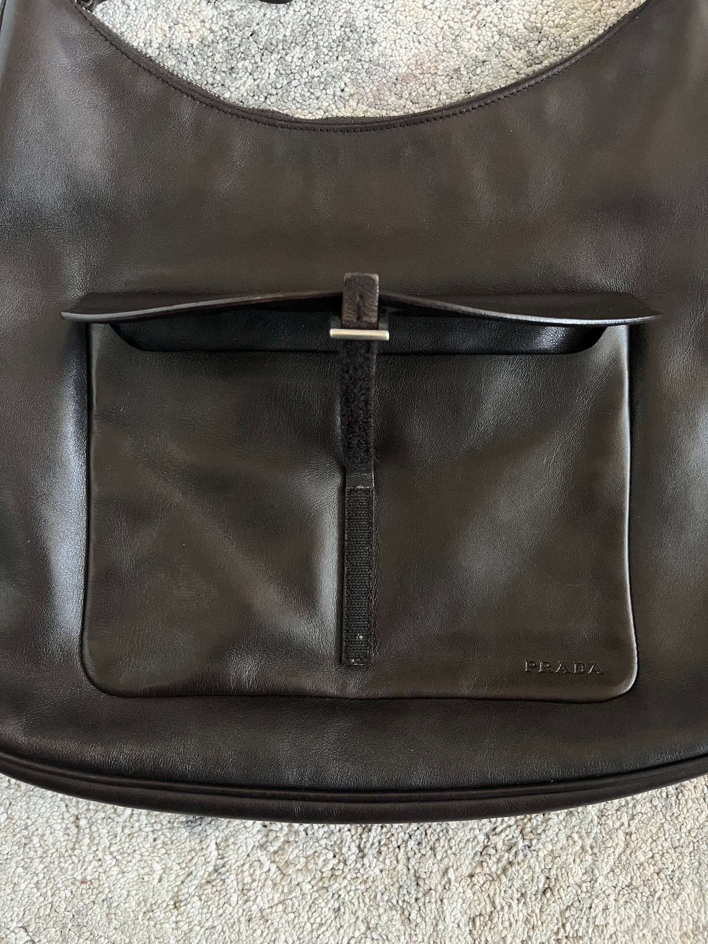 Prada FW1999 brown leather crossbody bag
