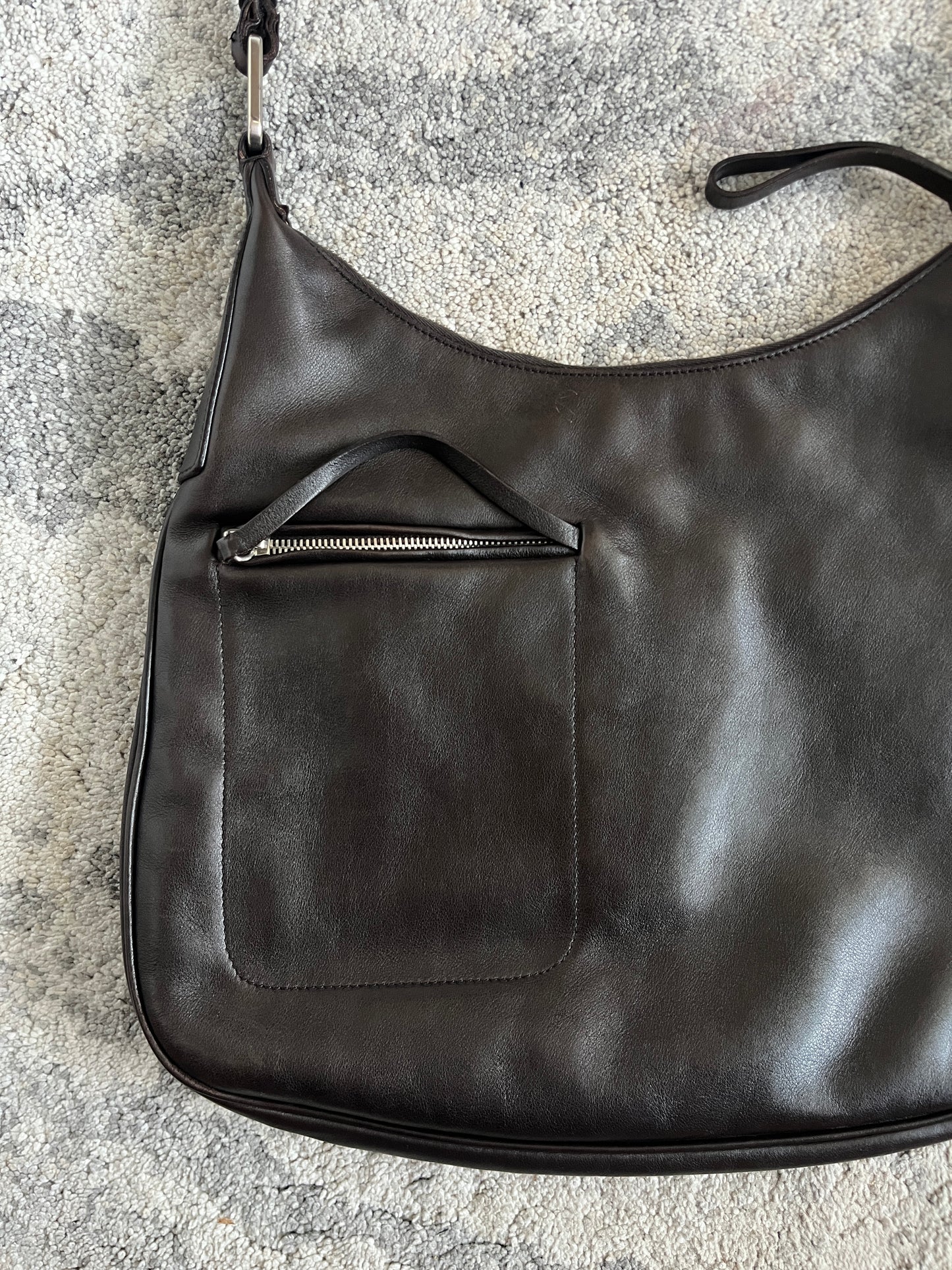 Prada FW1999 brown leather crossbody bag