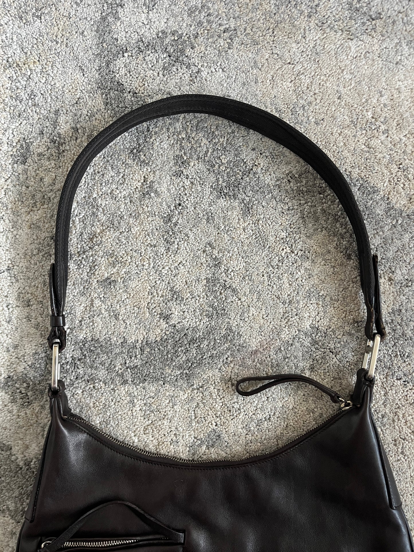 Prada FW1999 brown leather crossbody bag