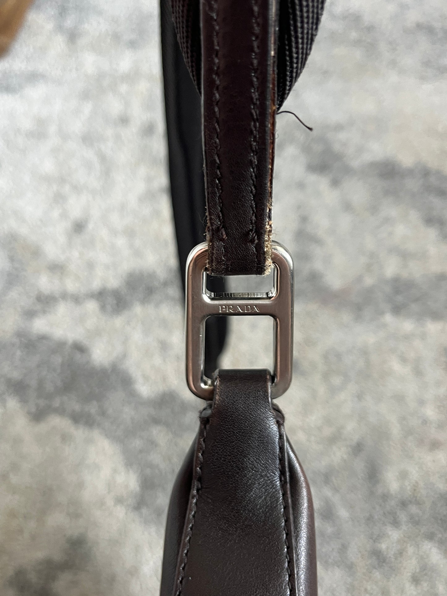 Prada FW1999 brown leather crossbody bag