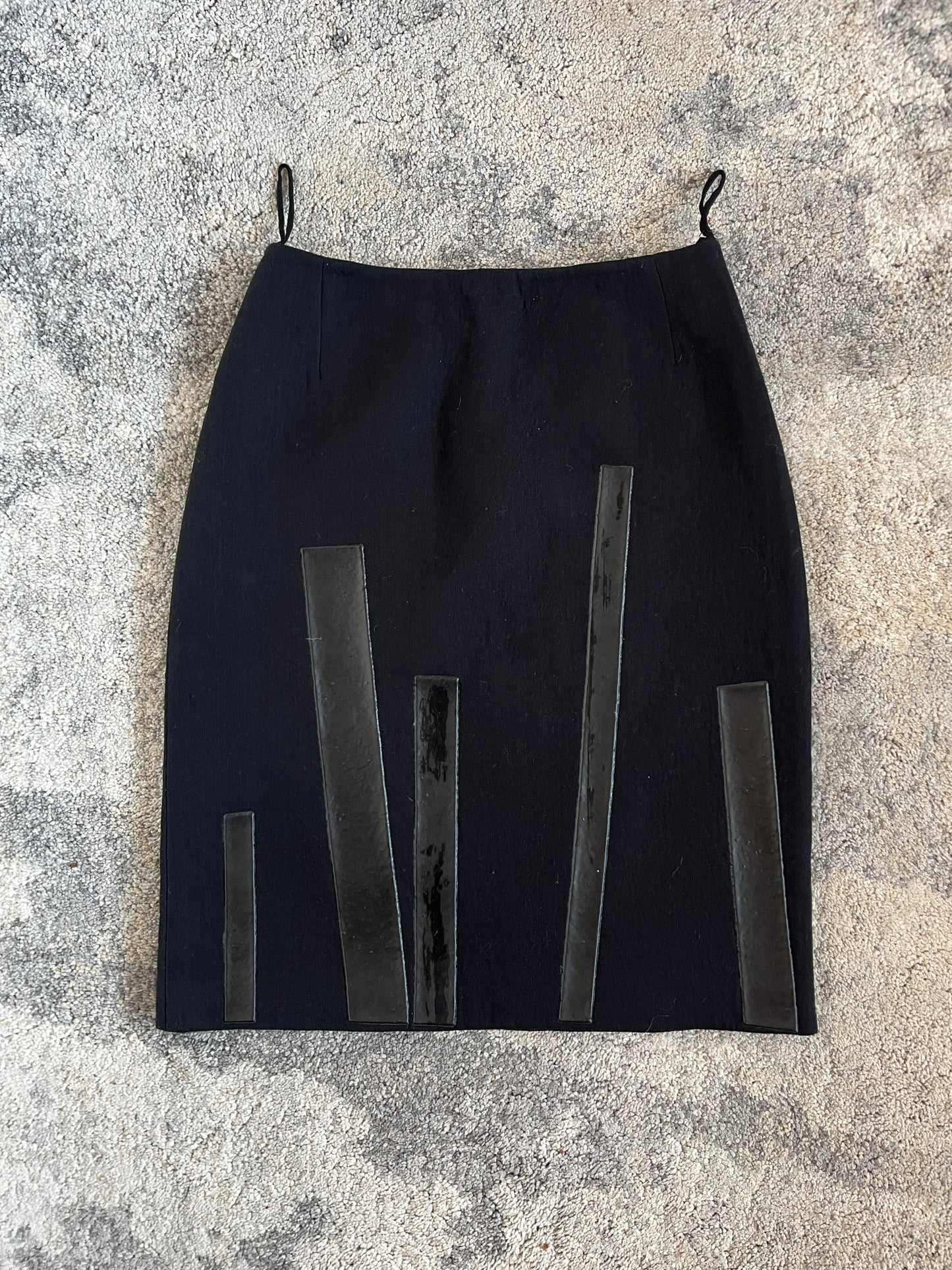 Prada FW1998 wool strap skirt