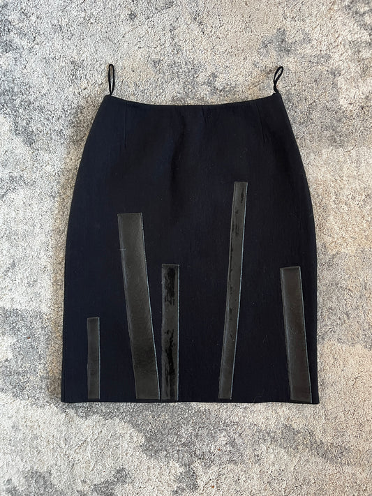 Prada FW1998 wool strap skirt