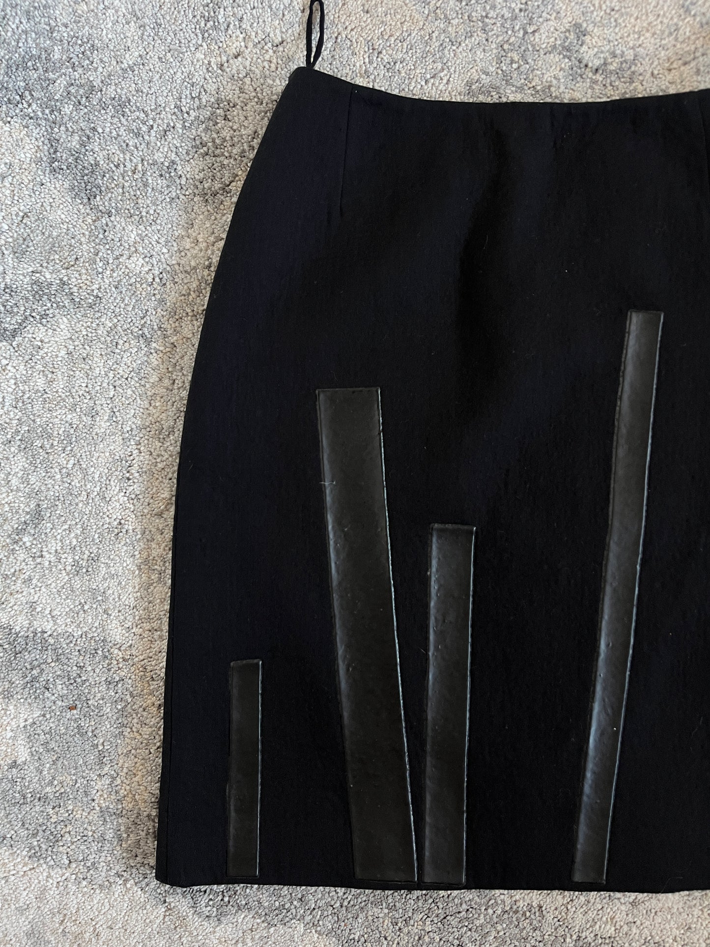 Prada FW1998 wool strap skirt