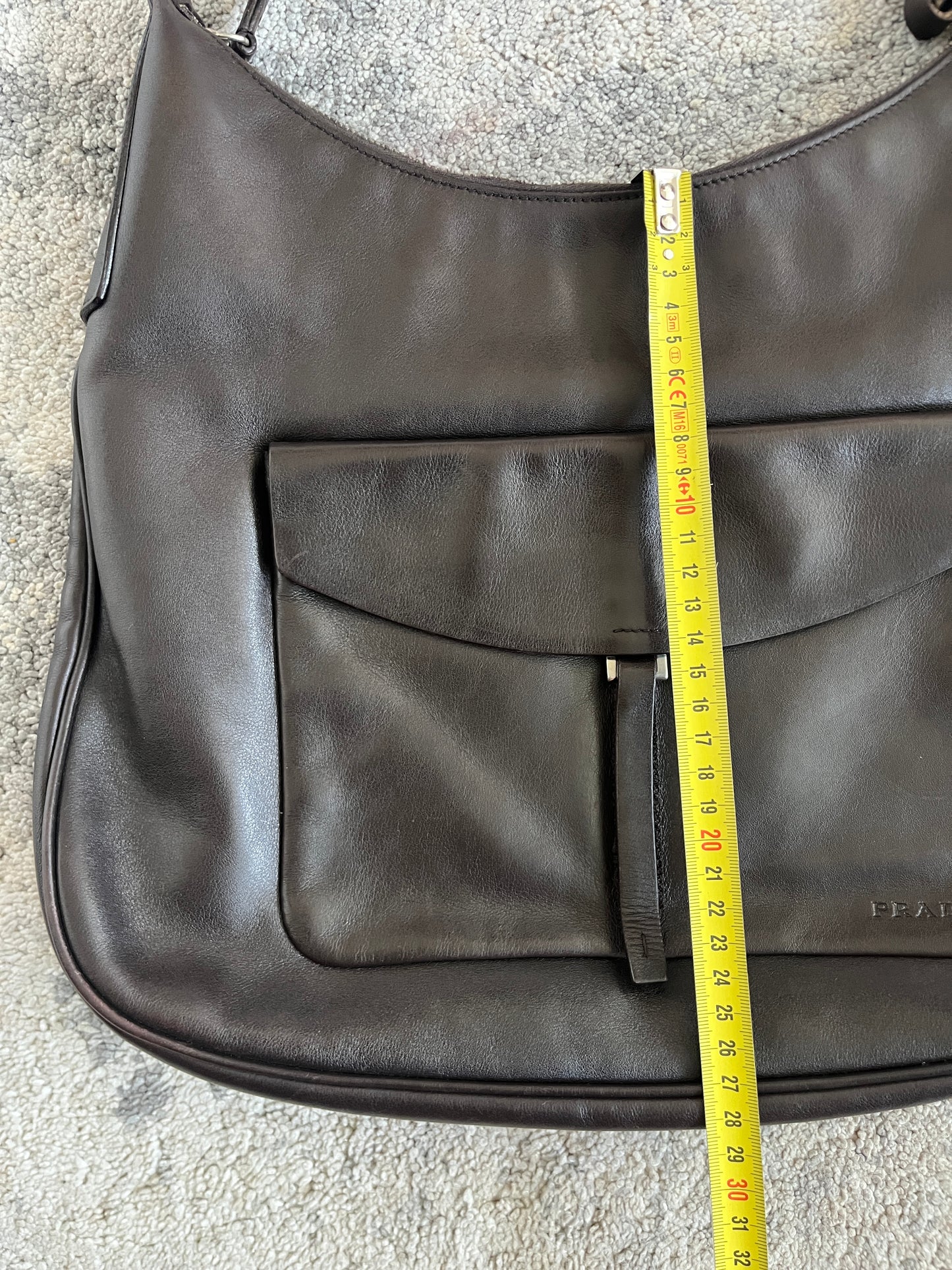Prada FW1999 brown leather crossbody bag