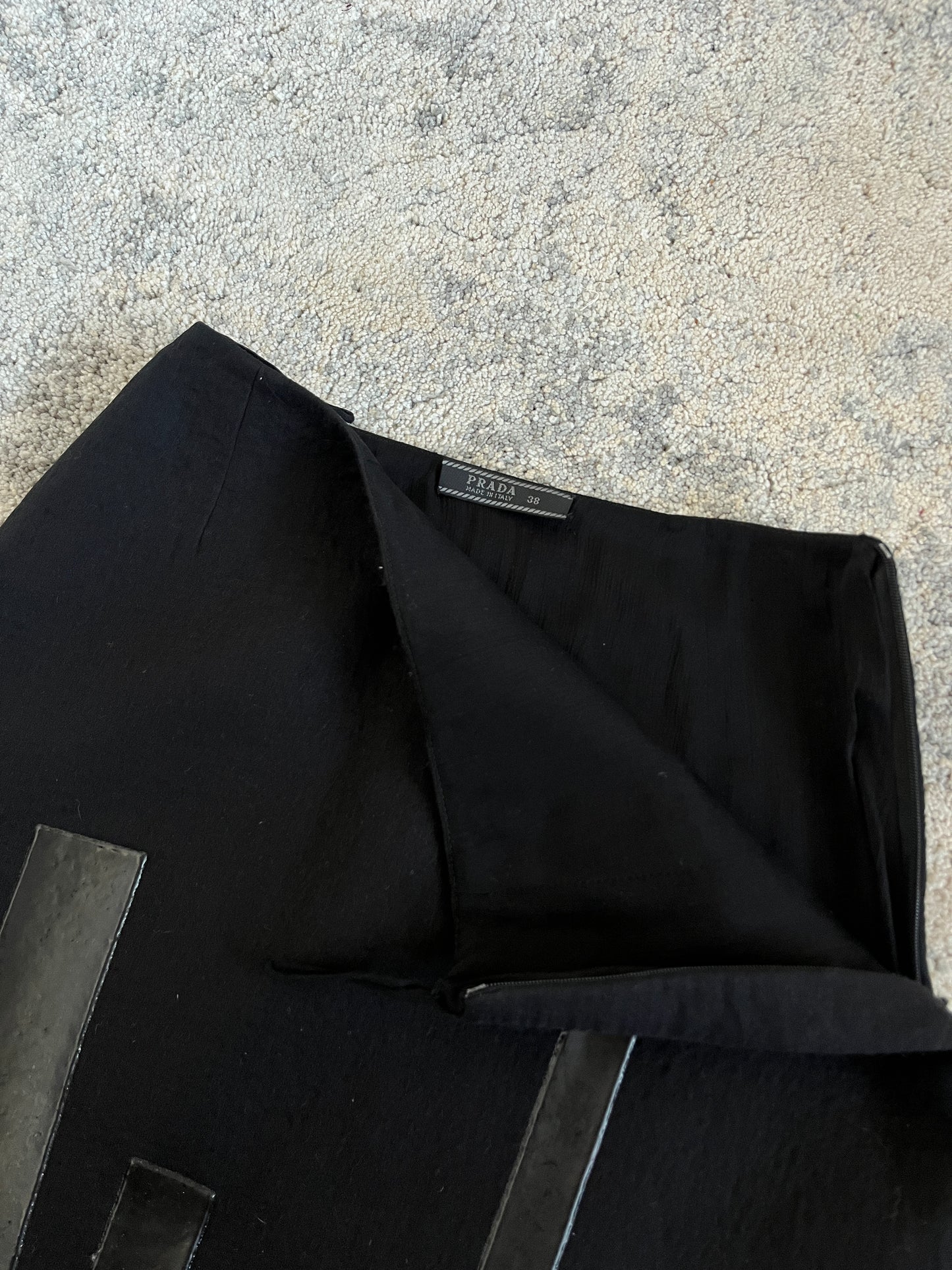 Prada FW1998 wool strap skirt