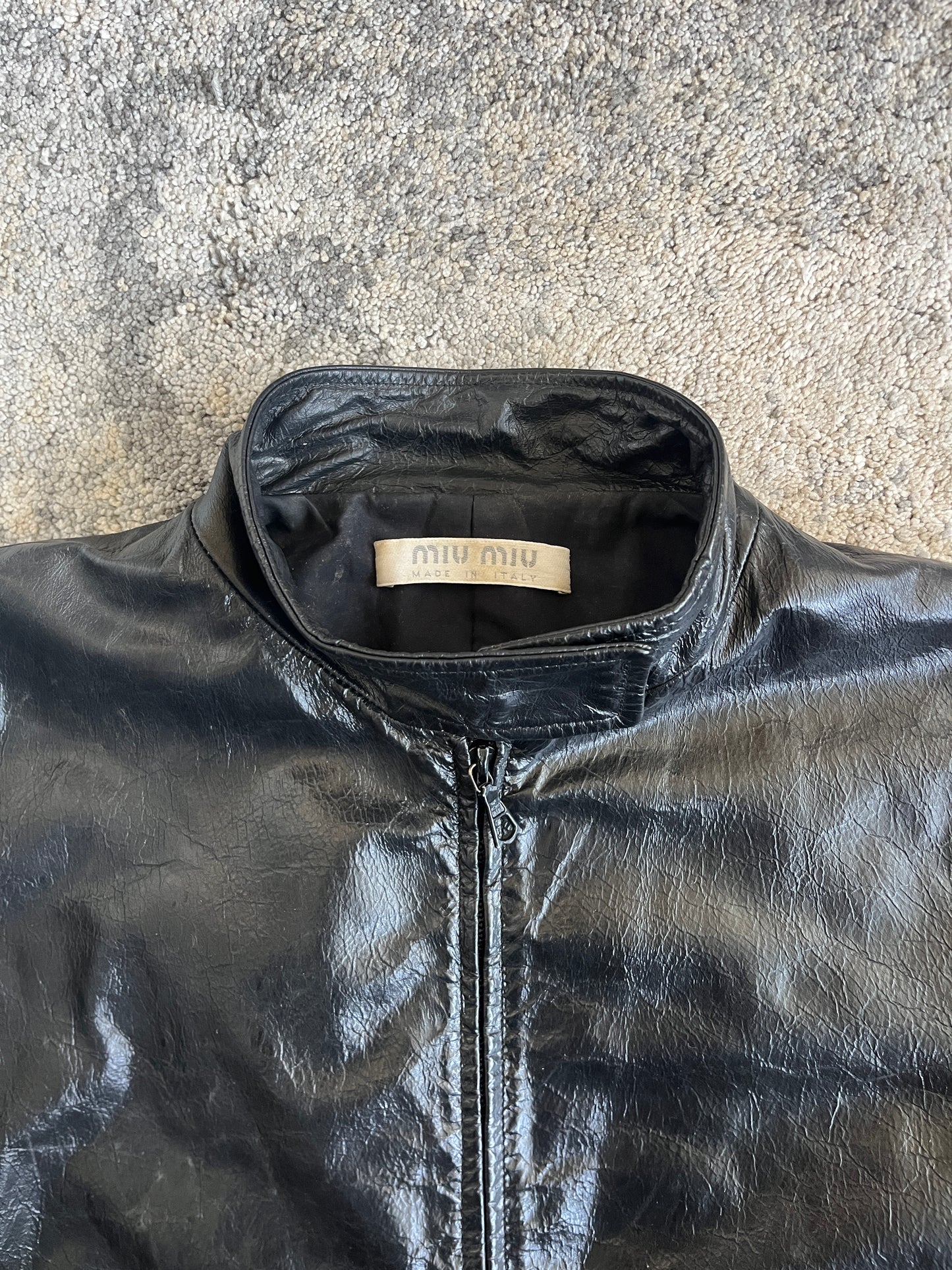 Miu Miu 1999 patent leather jacket