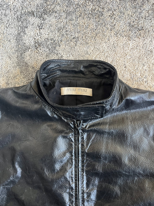 Miu Miu 1999 patent leather jacket